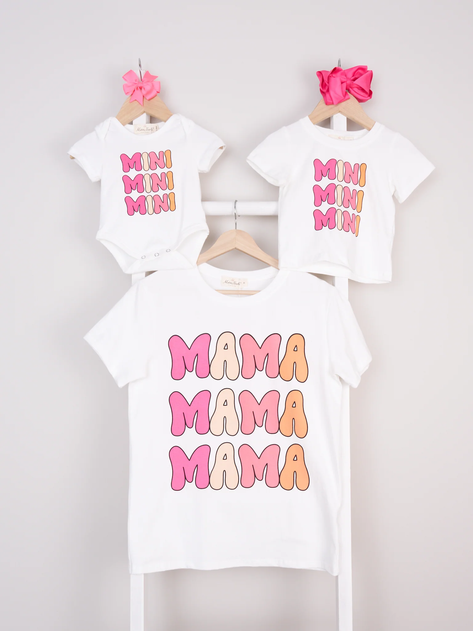 Mom & Me Pink "Mama/Mini" Graphic Shirt & Romper