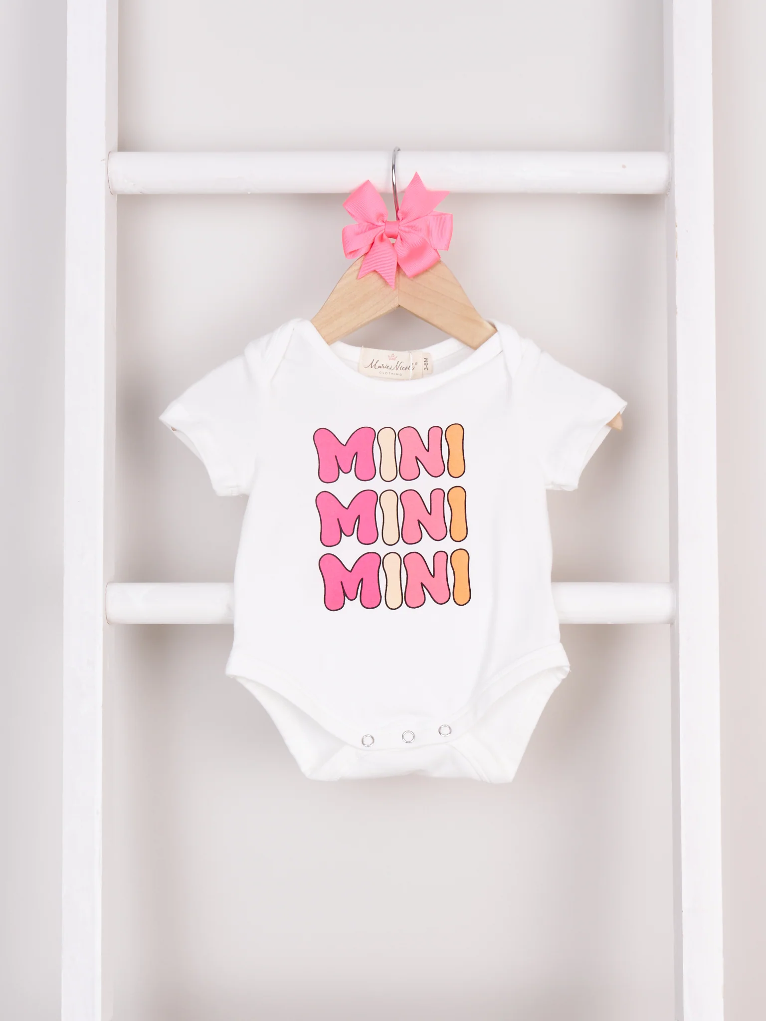 Mom & Me Pink "Mama/Mini" Graphic Shirt & Romper - Image 2