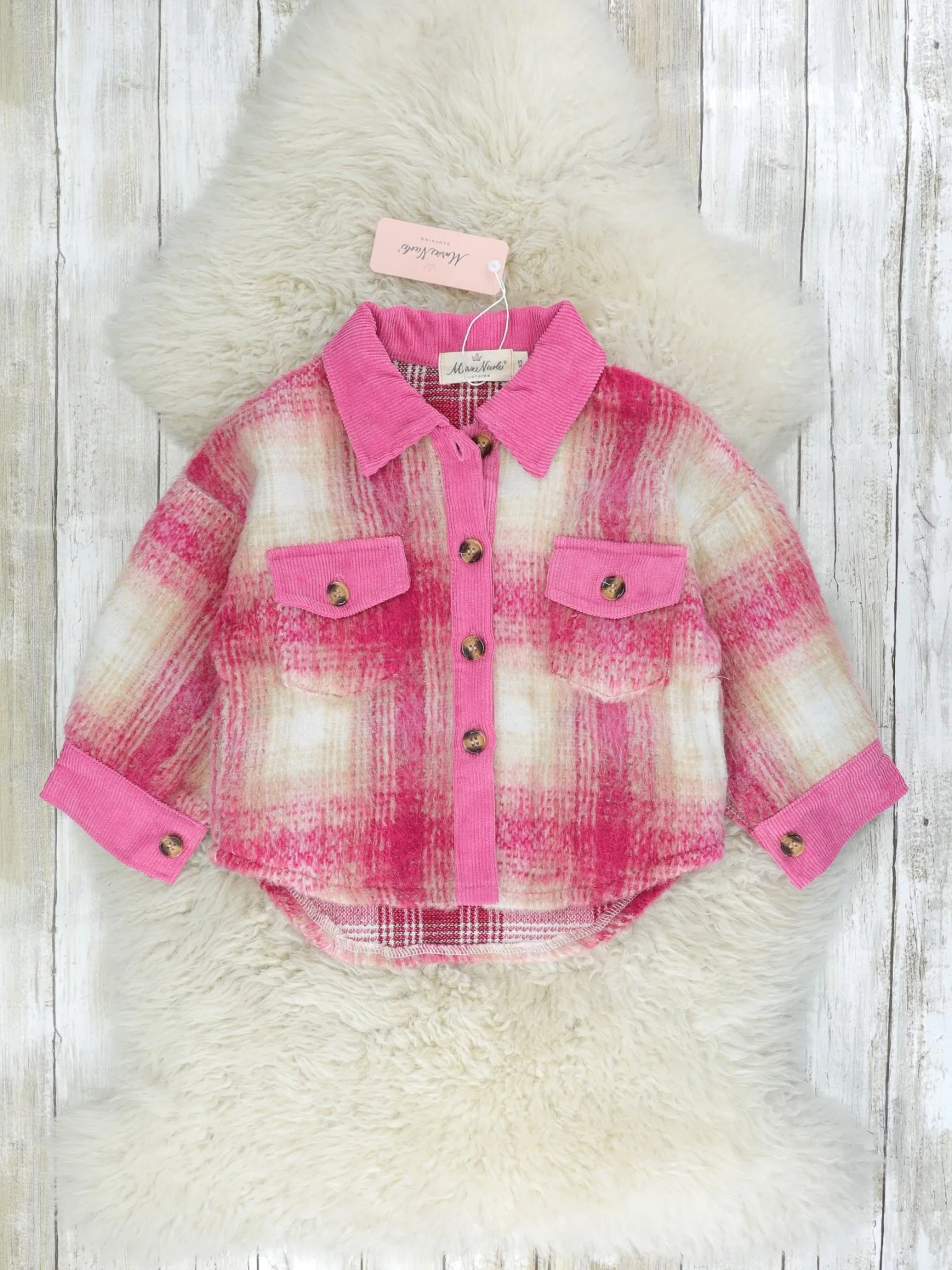 Mom & Me Pink Plaid Flannel - Image 3