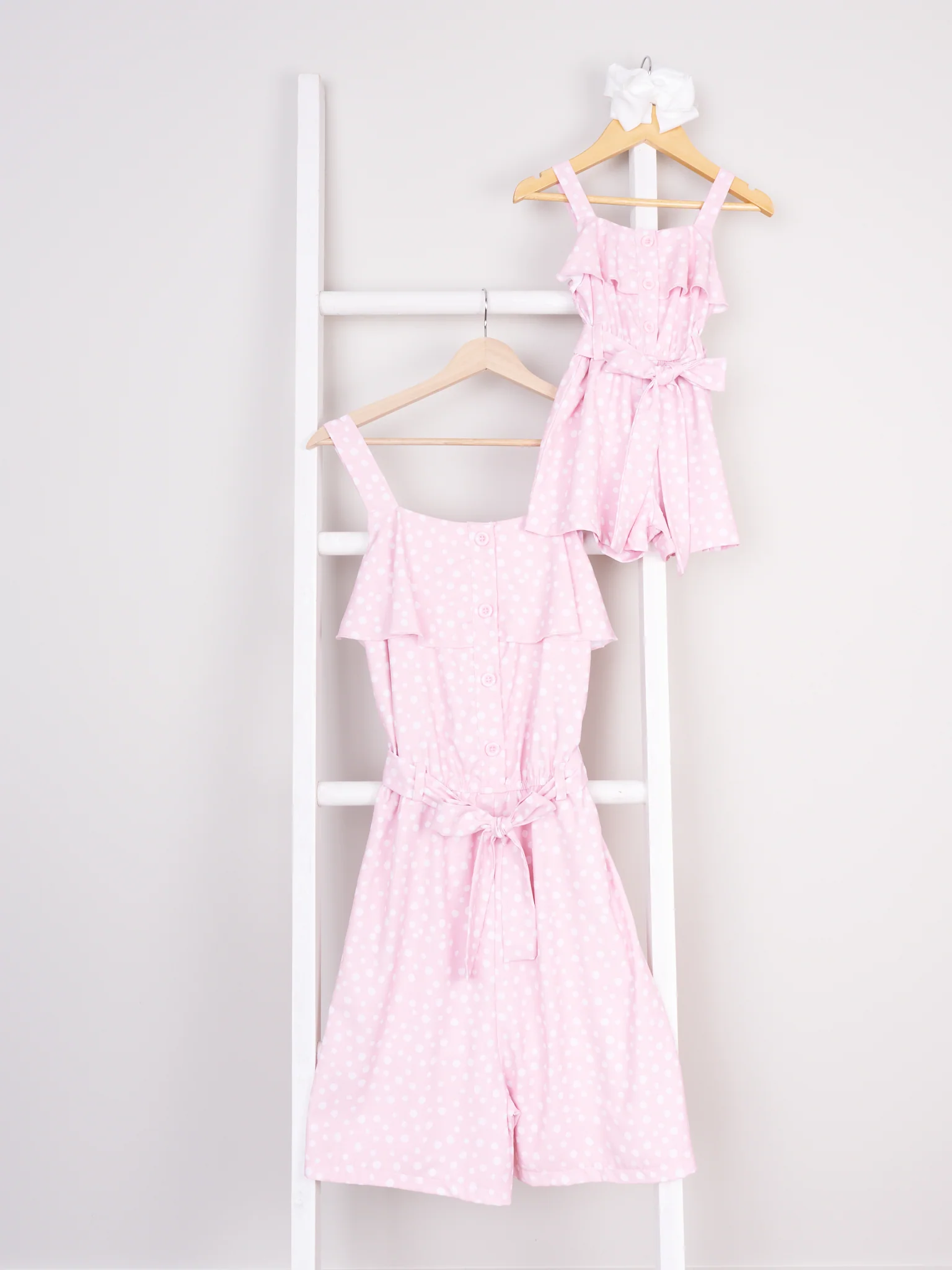 Mom & Me Pink Polka Dot Ruffle Romper