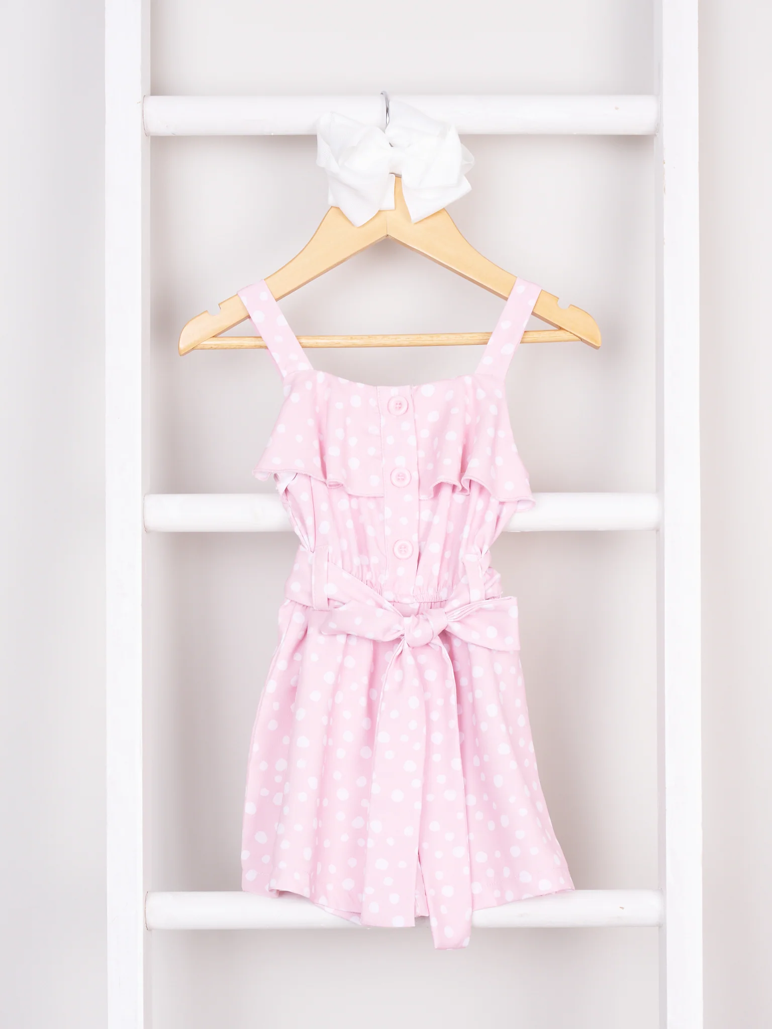 Mom & Me Pink Polka Dot Ruffle Romper - Image 2