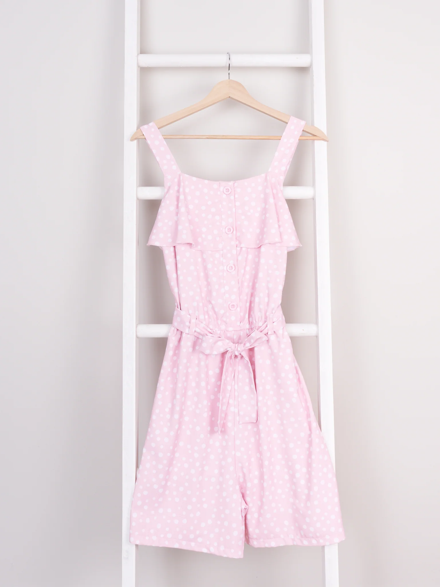 Mom & Me Pink Polka Dot Ruffle Romper - Image 3