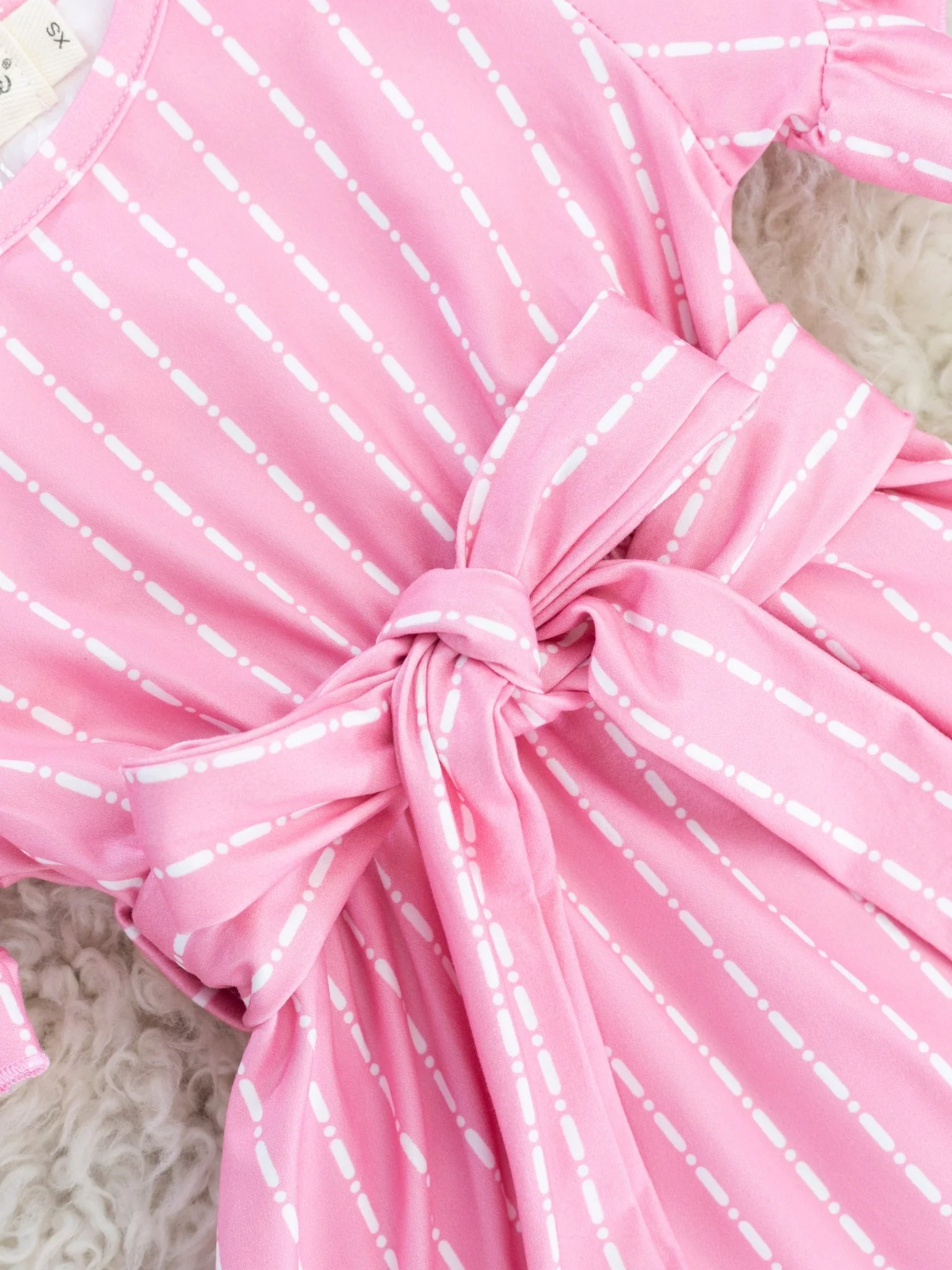 Mom & Me Pink Striped Tie Ruffle Dress - Image 4