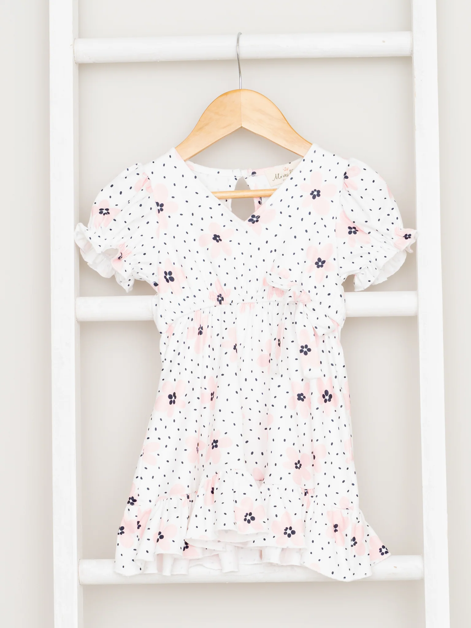 Mom & Me Polka Dot Floral Ruffle Dress - Image 2
