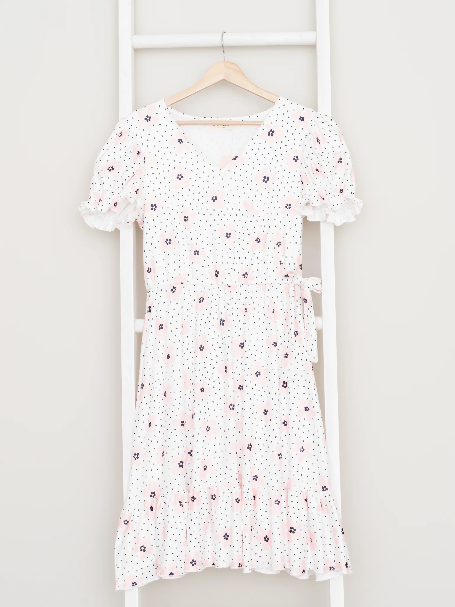 Mom & Me Polka Dot Floral Ruffle Dress - Image 3