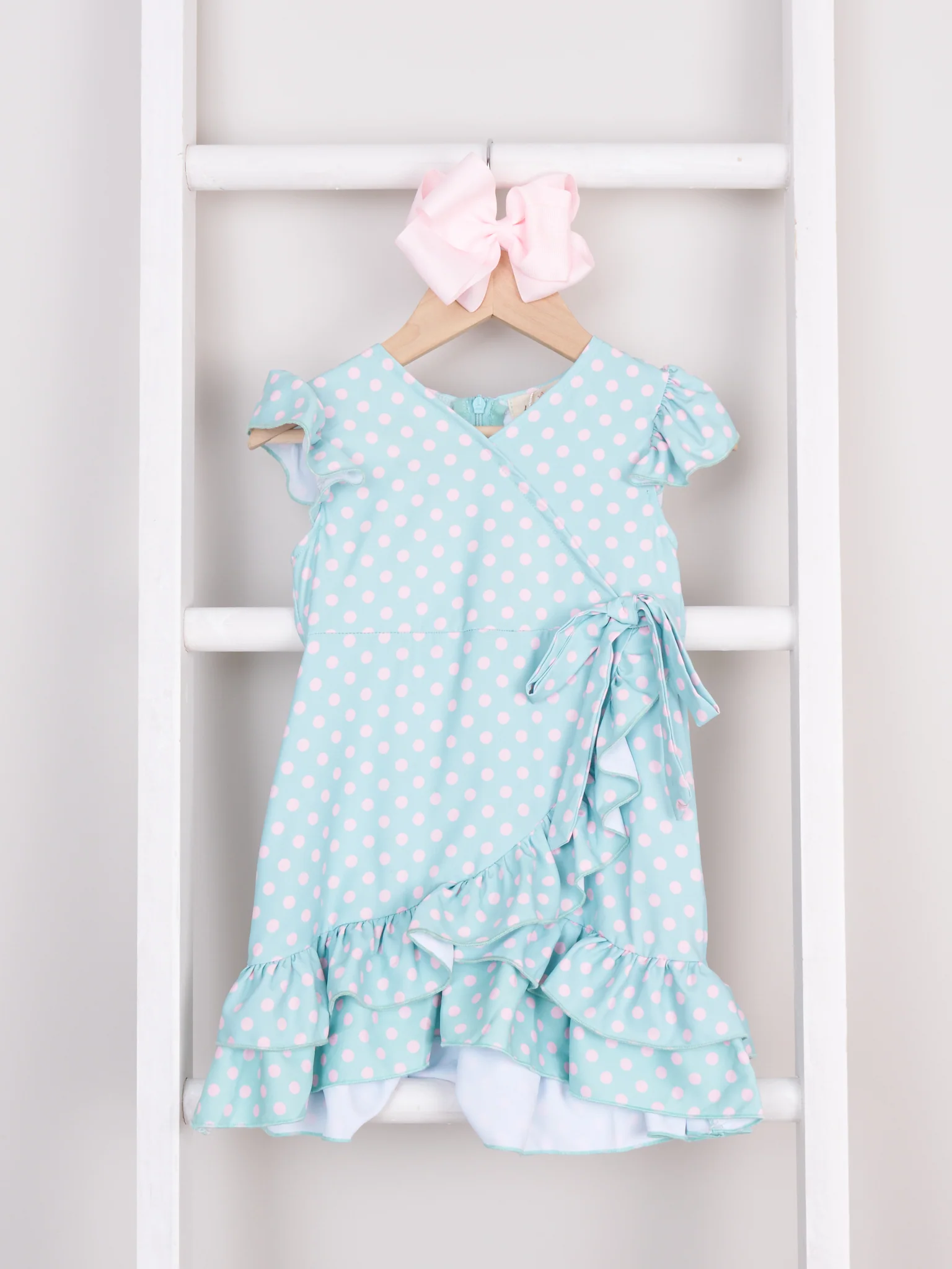 Mom & Me Polka Dot Ruffle Bow Dress - Image 2