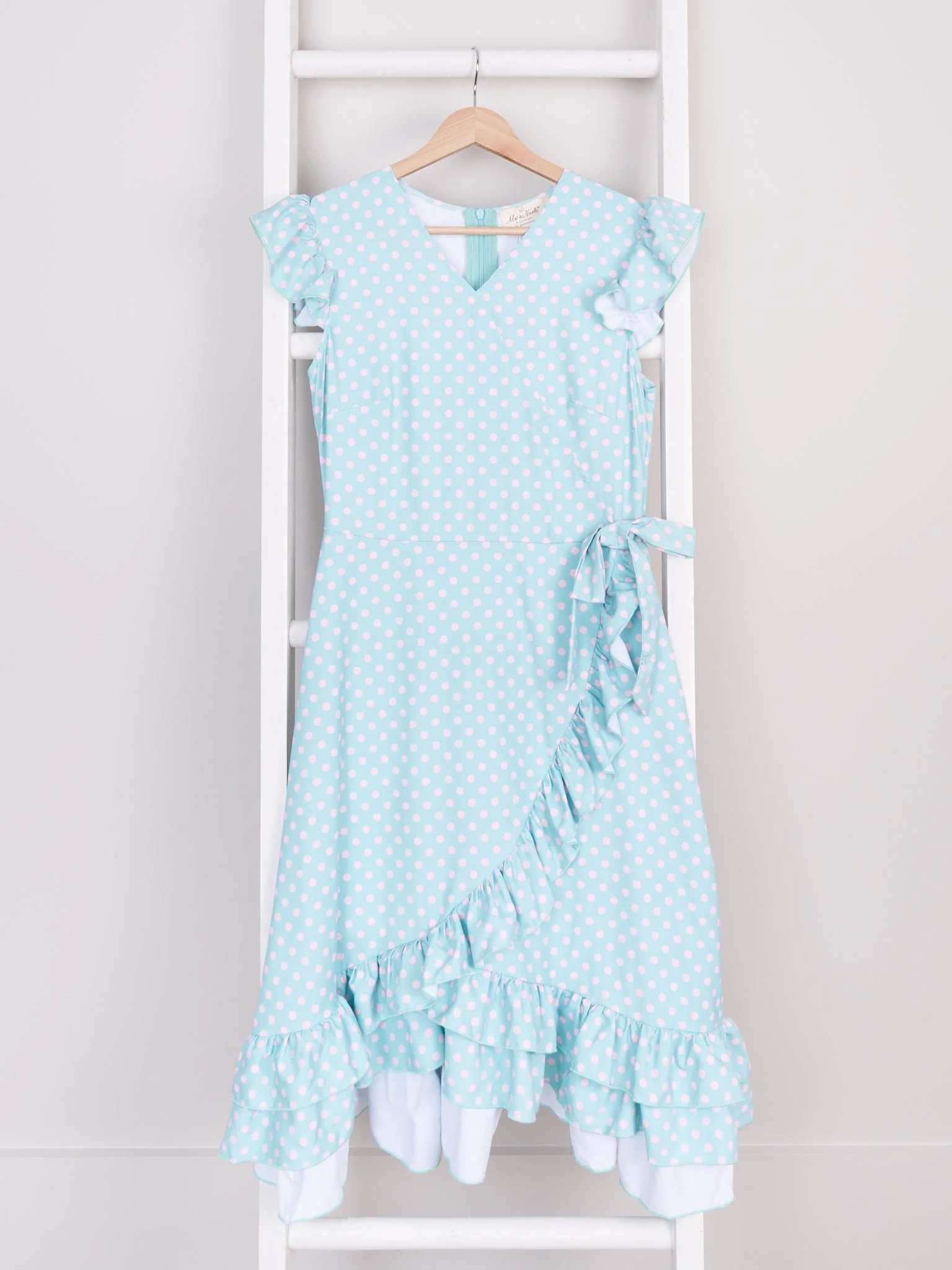 Mom & Me Polka Dot Ruffle Bow Dress - Image 4