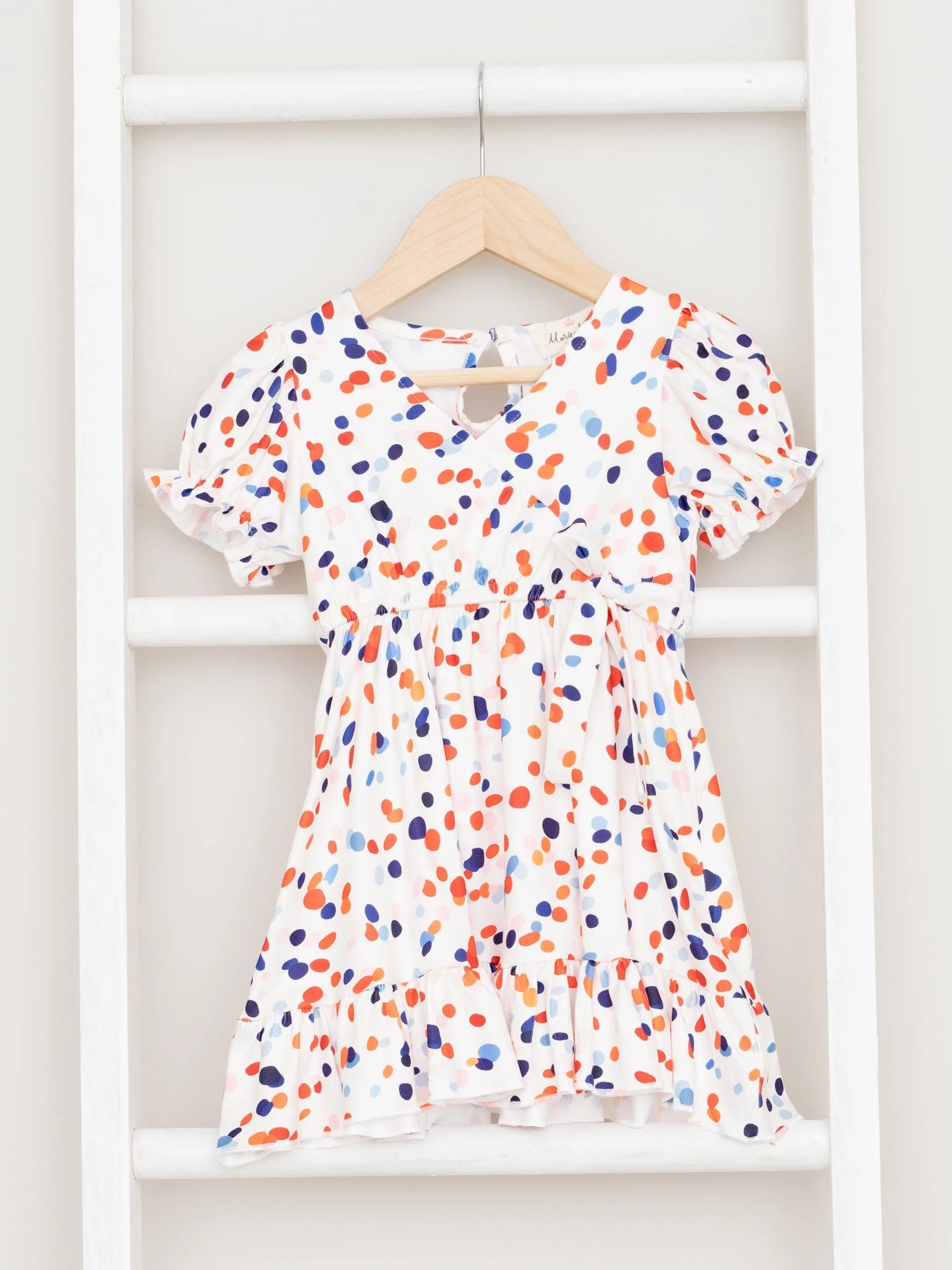 Mom & Me Red & Blue Polka Dot Ruffle Dress - Image 2