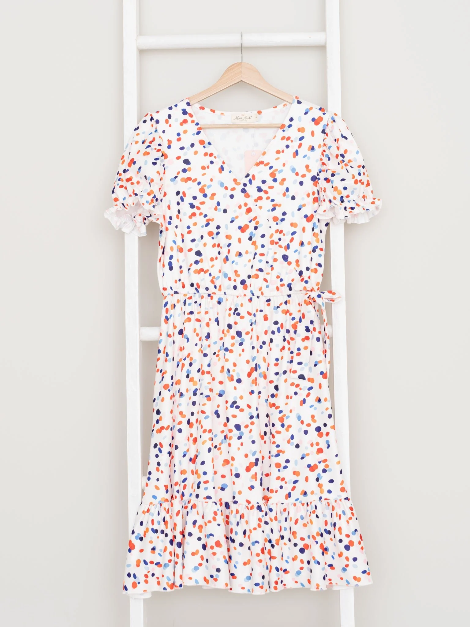 Mom & Me Red & Blue Polka Dot Ruffle Dress - Image 3