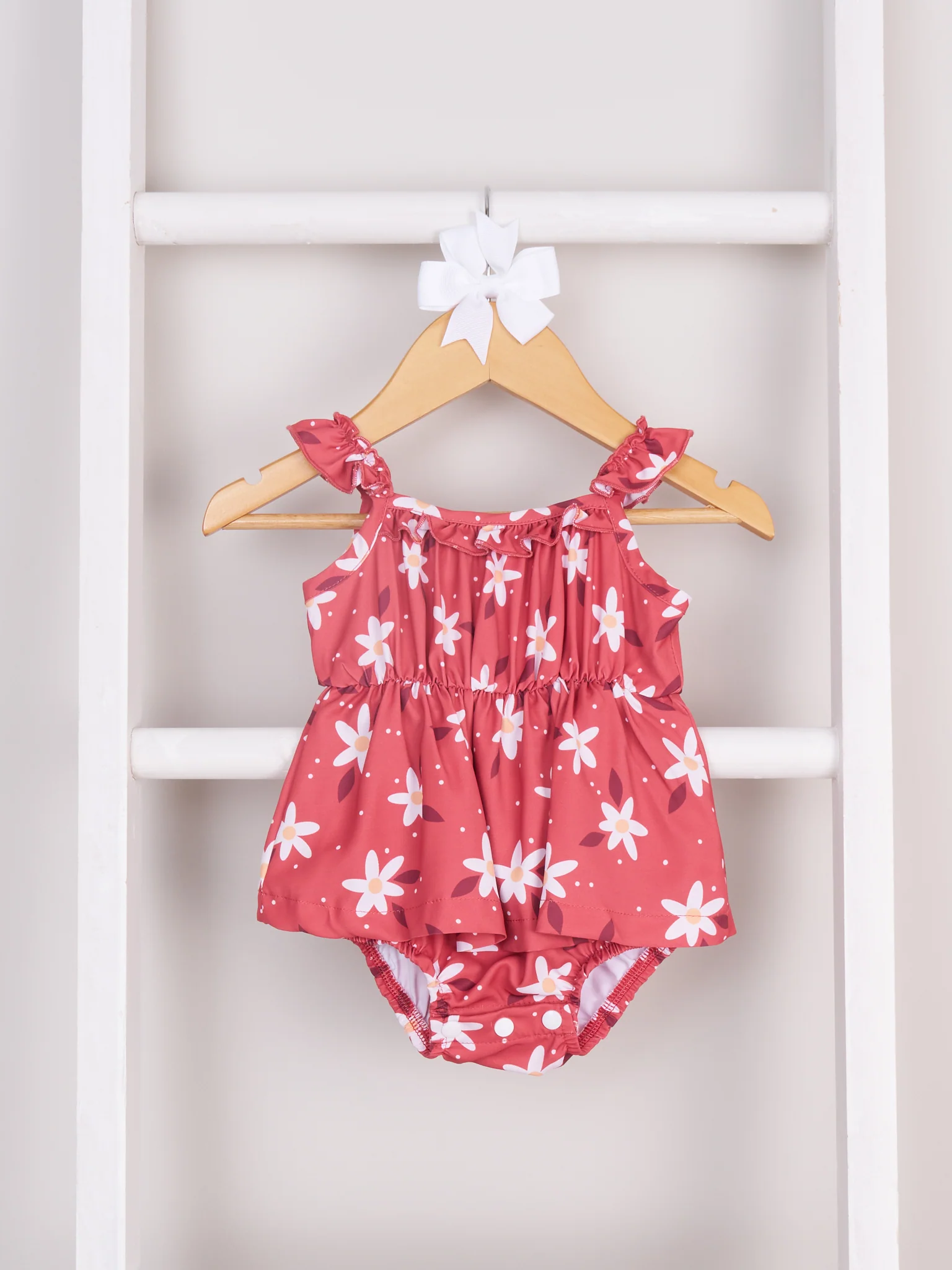 Mom & Me Red Daisy Ruffle Dress & Romper - Image 3