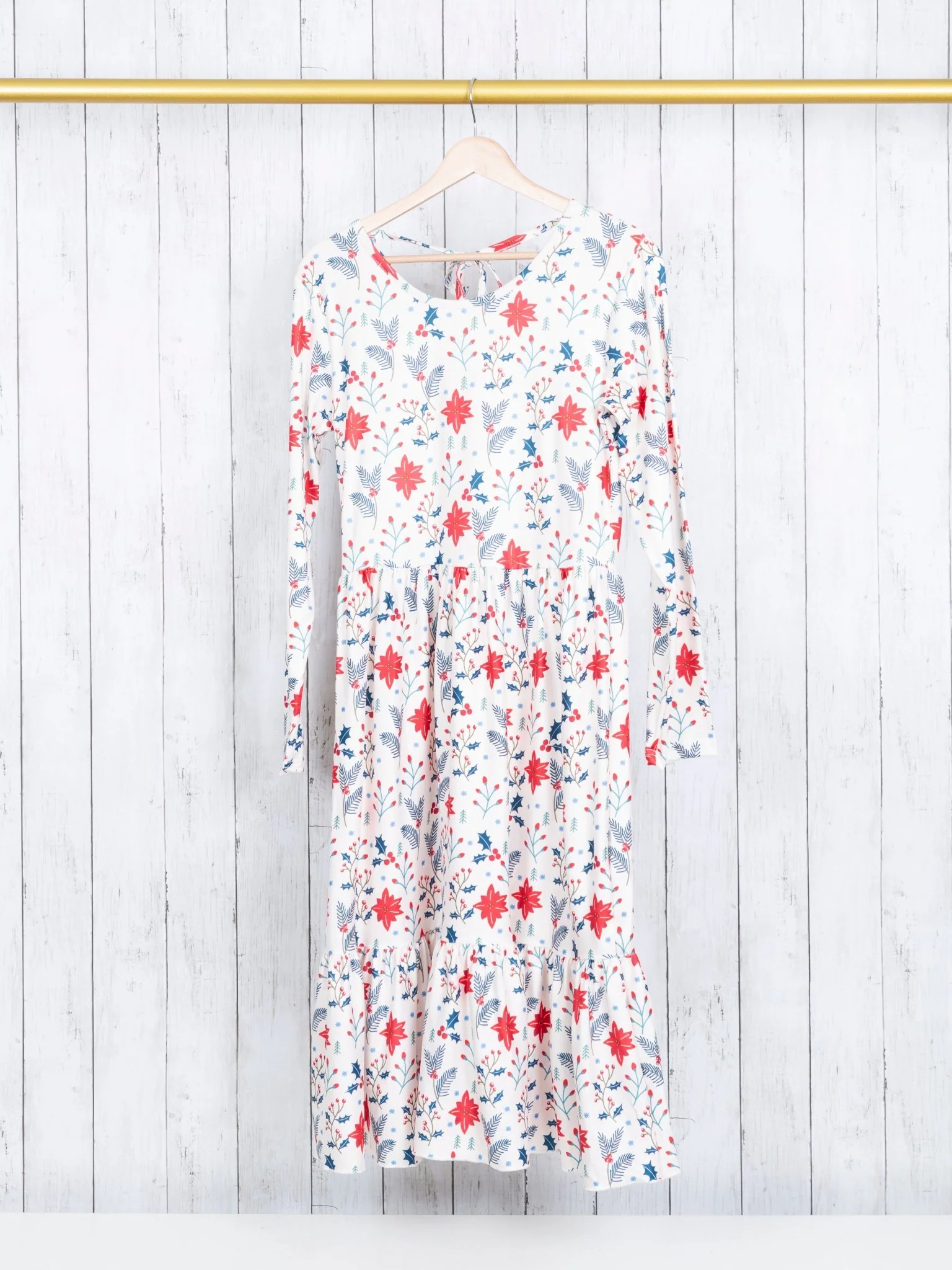 Mom & Me Red Floral Tie Ruffle Dress - Image 2