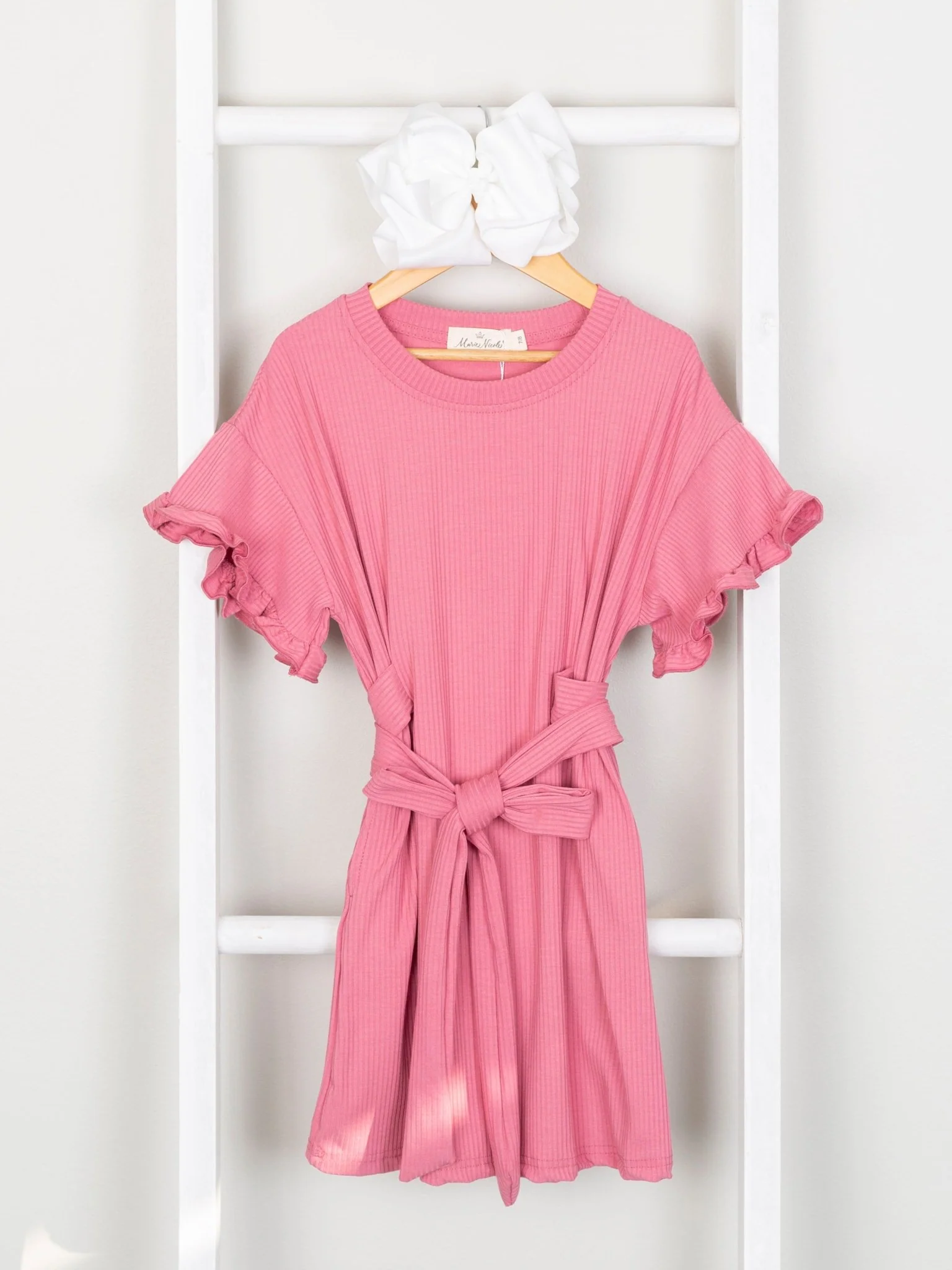 Mom & Me Rouge Pink Ribbed Ruffle Dress & Bubble - Image 5