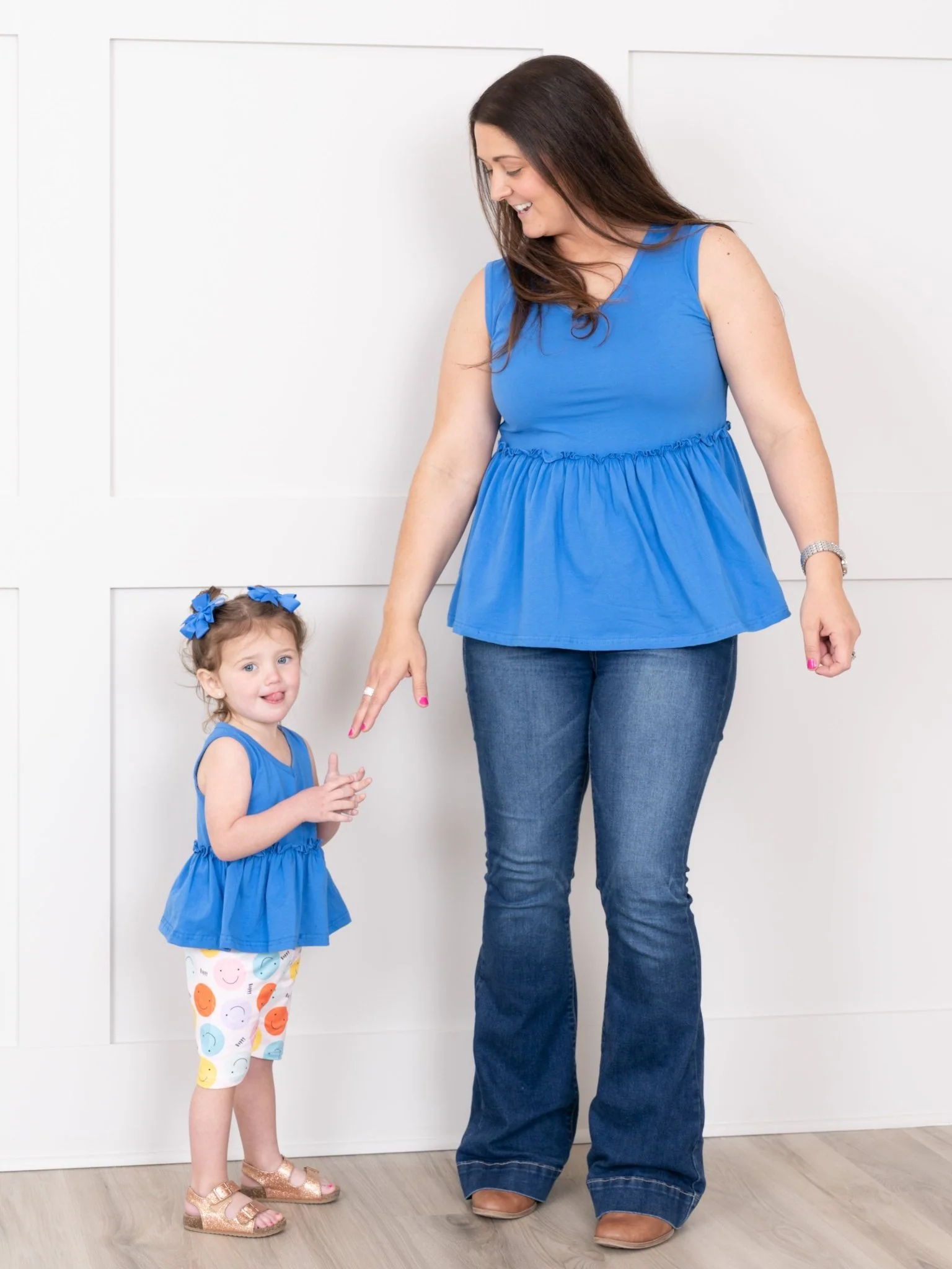 Mom & Me Royal Blue Peplum Tank - Image 2
