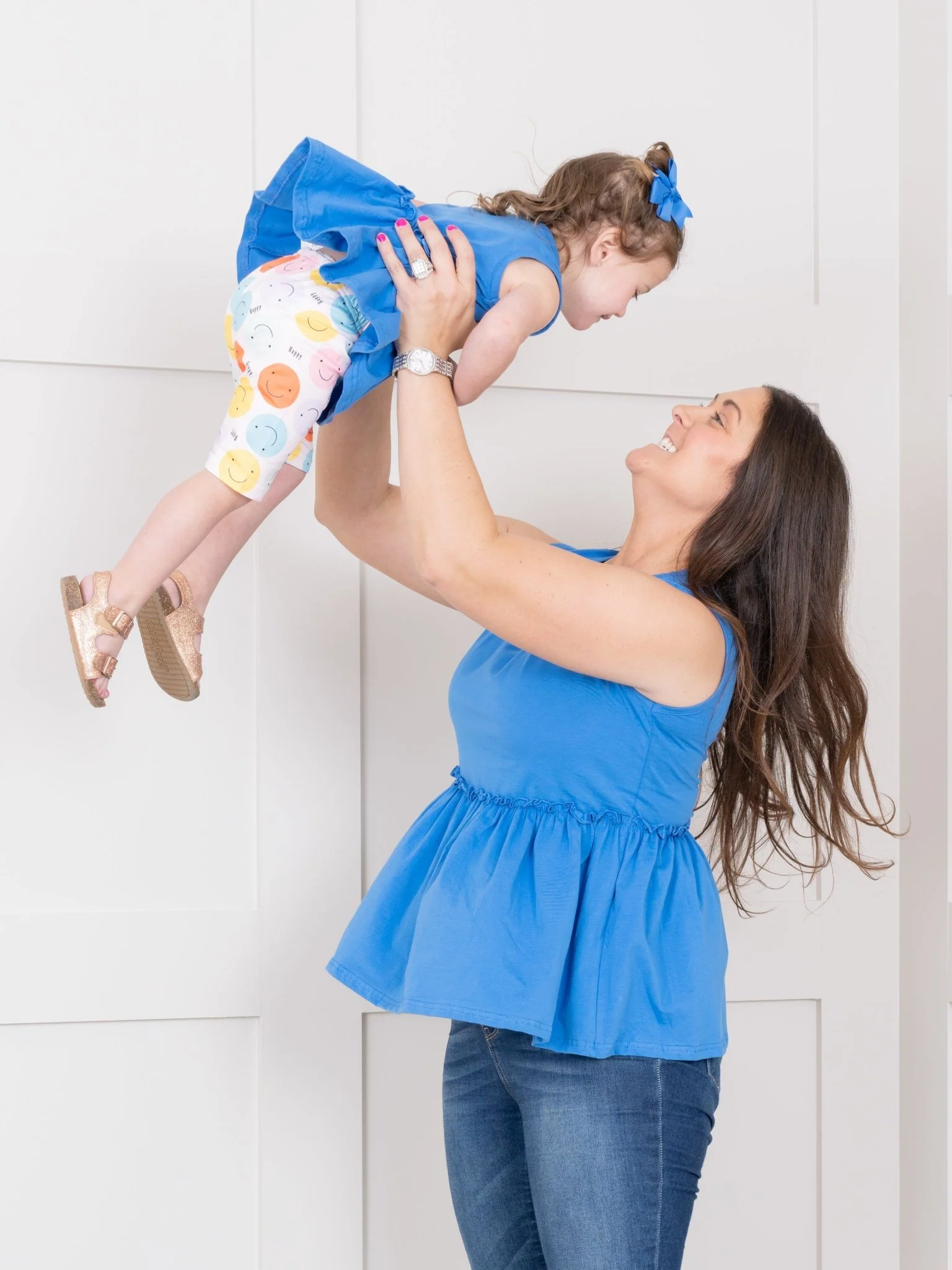 Mom & Me Royal Blue Peplum Tank - Image 4
