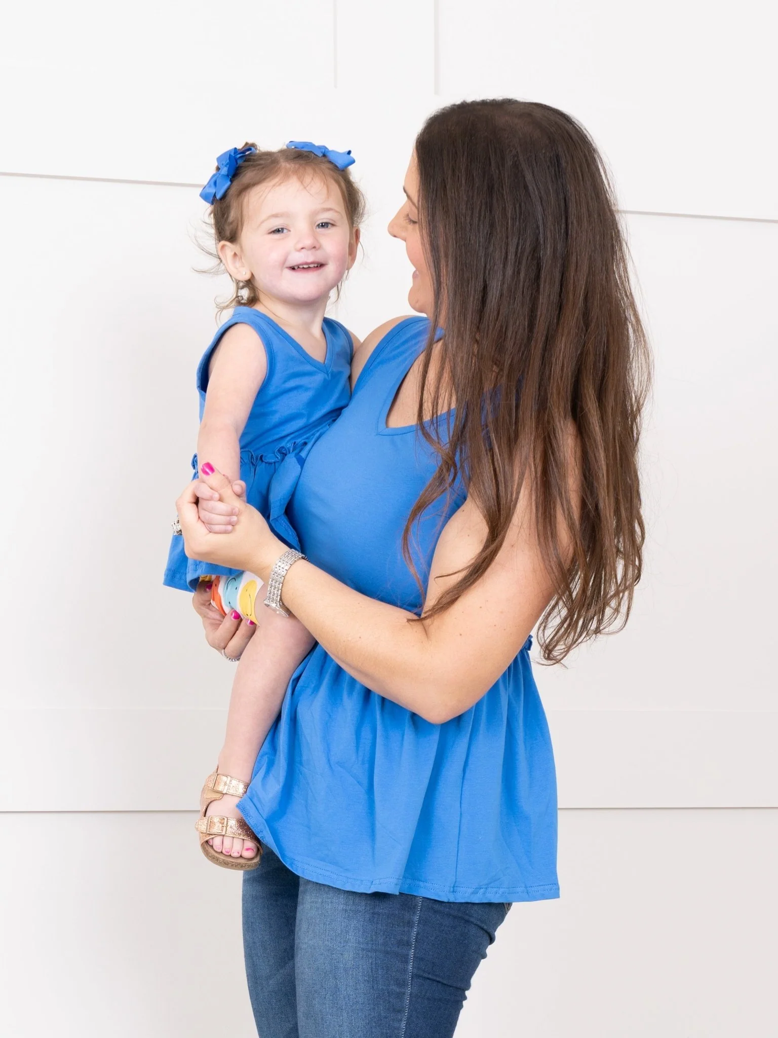 Mom & Me Royal Blue Peplum Tank - Image 5
