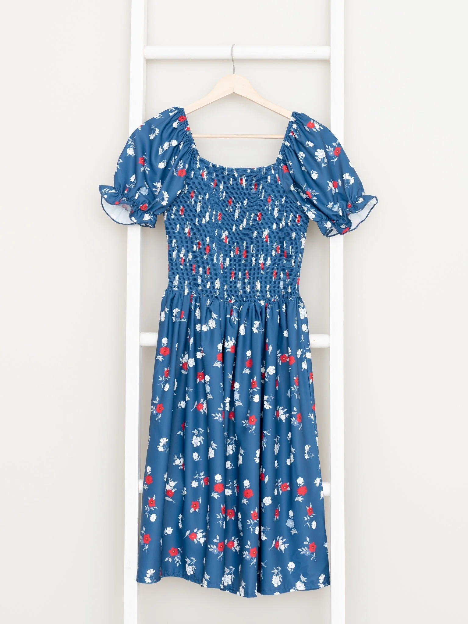 Mom & Me Smocked Navy Floral Dress - Image 4