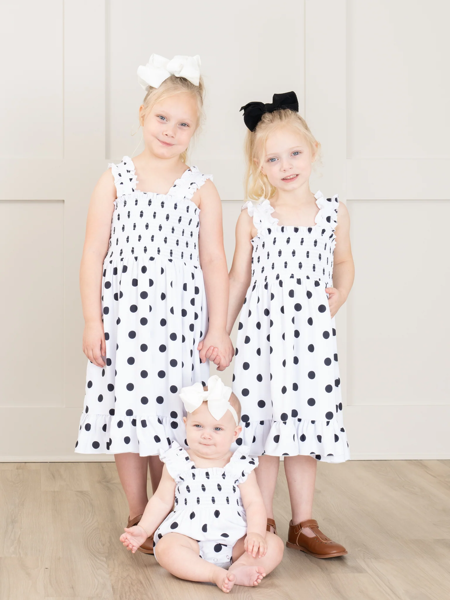 Mom & Me Smocked Polka Dot Dress & Bubble - Image 2