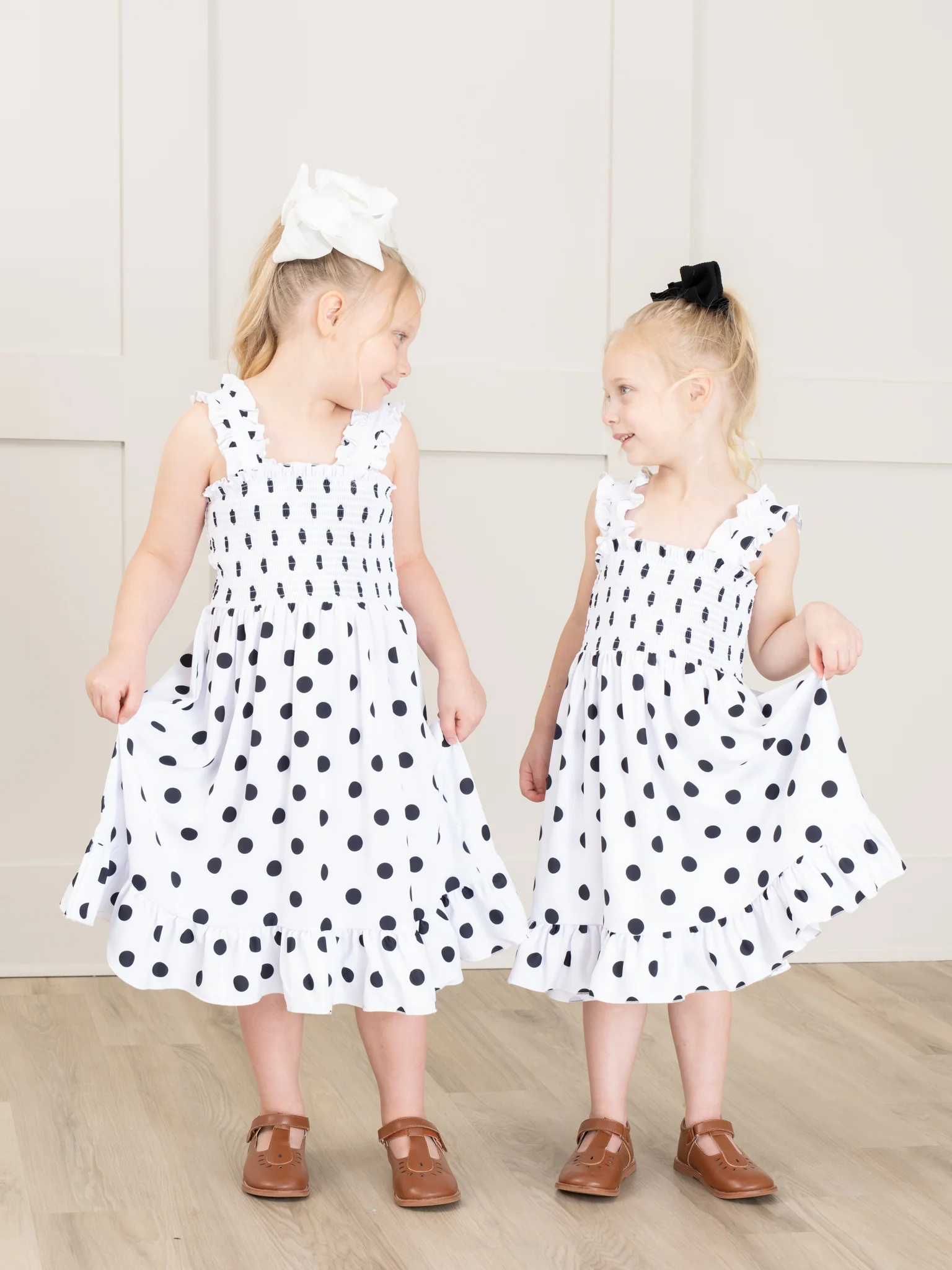 Mom & Me Smocked Polka Dot Dress & Bubble - Image 3