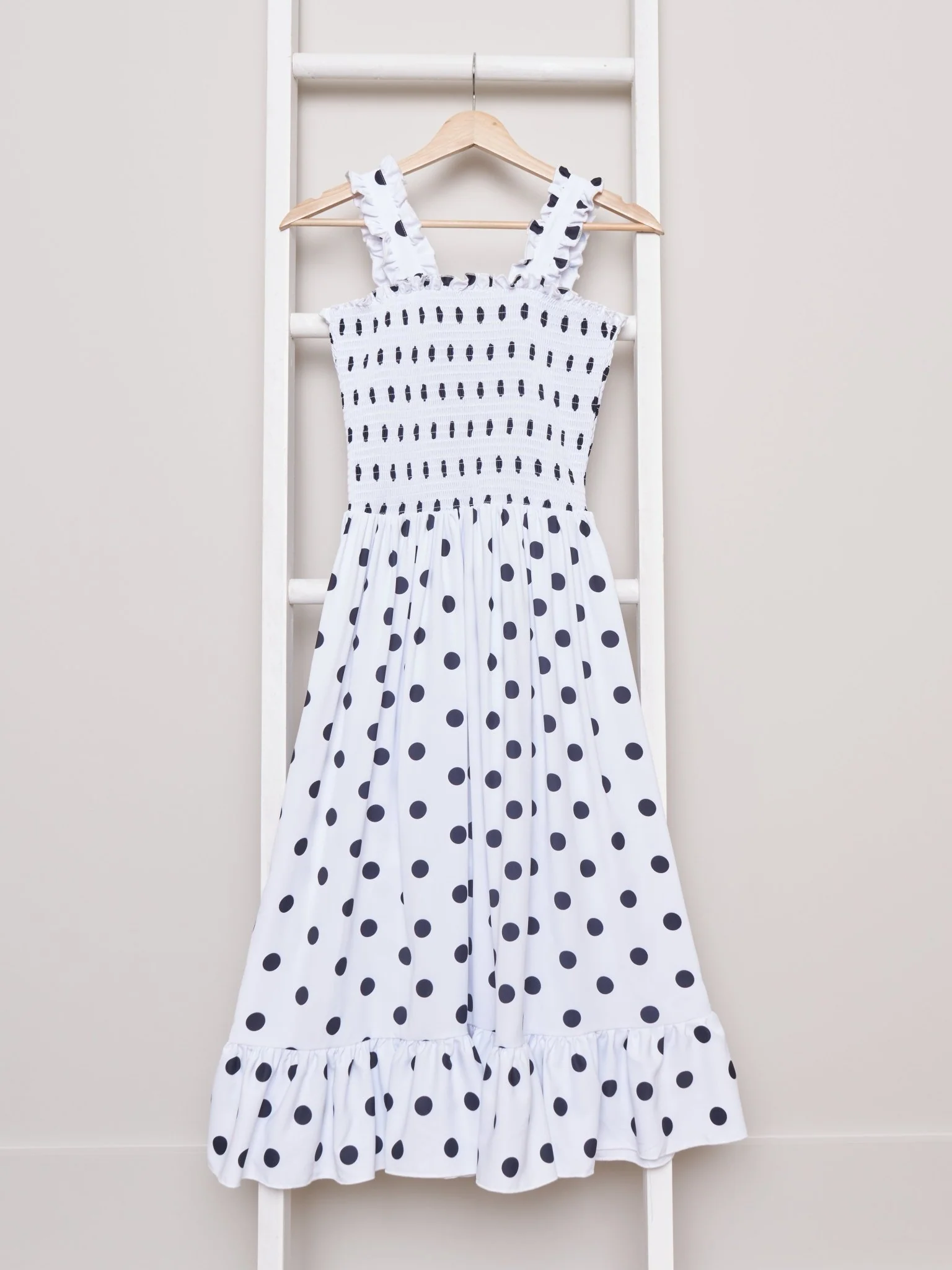 Mom & Me Smocked Polka Dot Dress & Bubble - Image 9