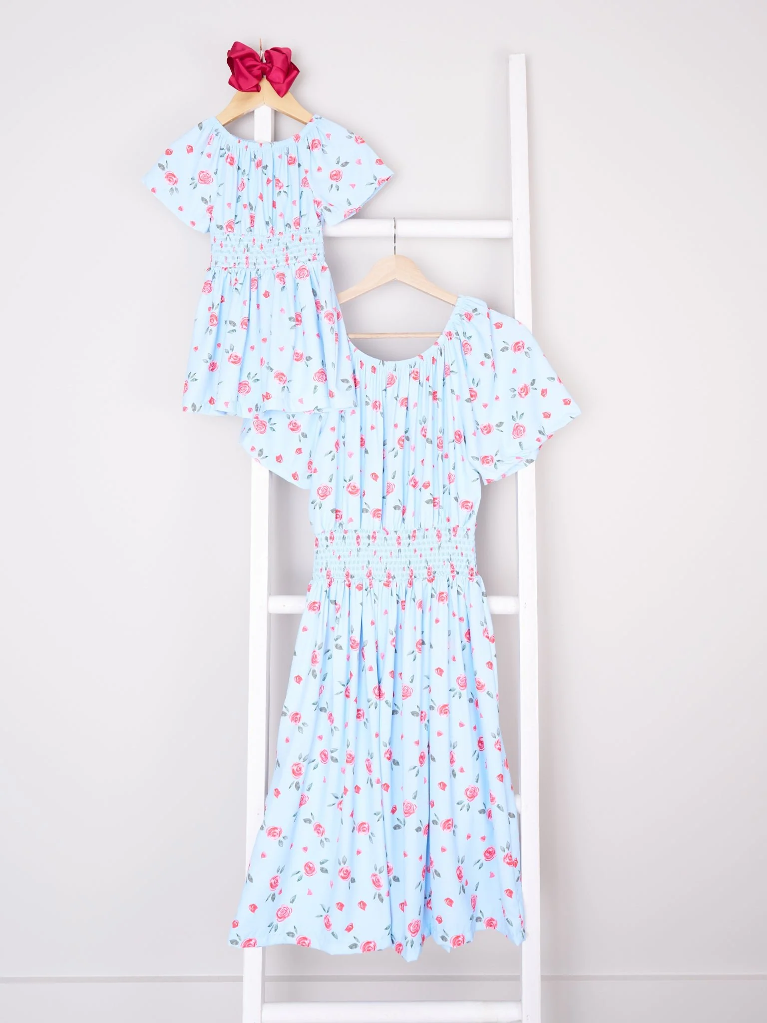 Mom & Me Smocked Rose Dress