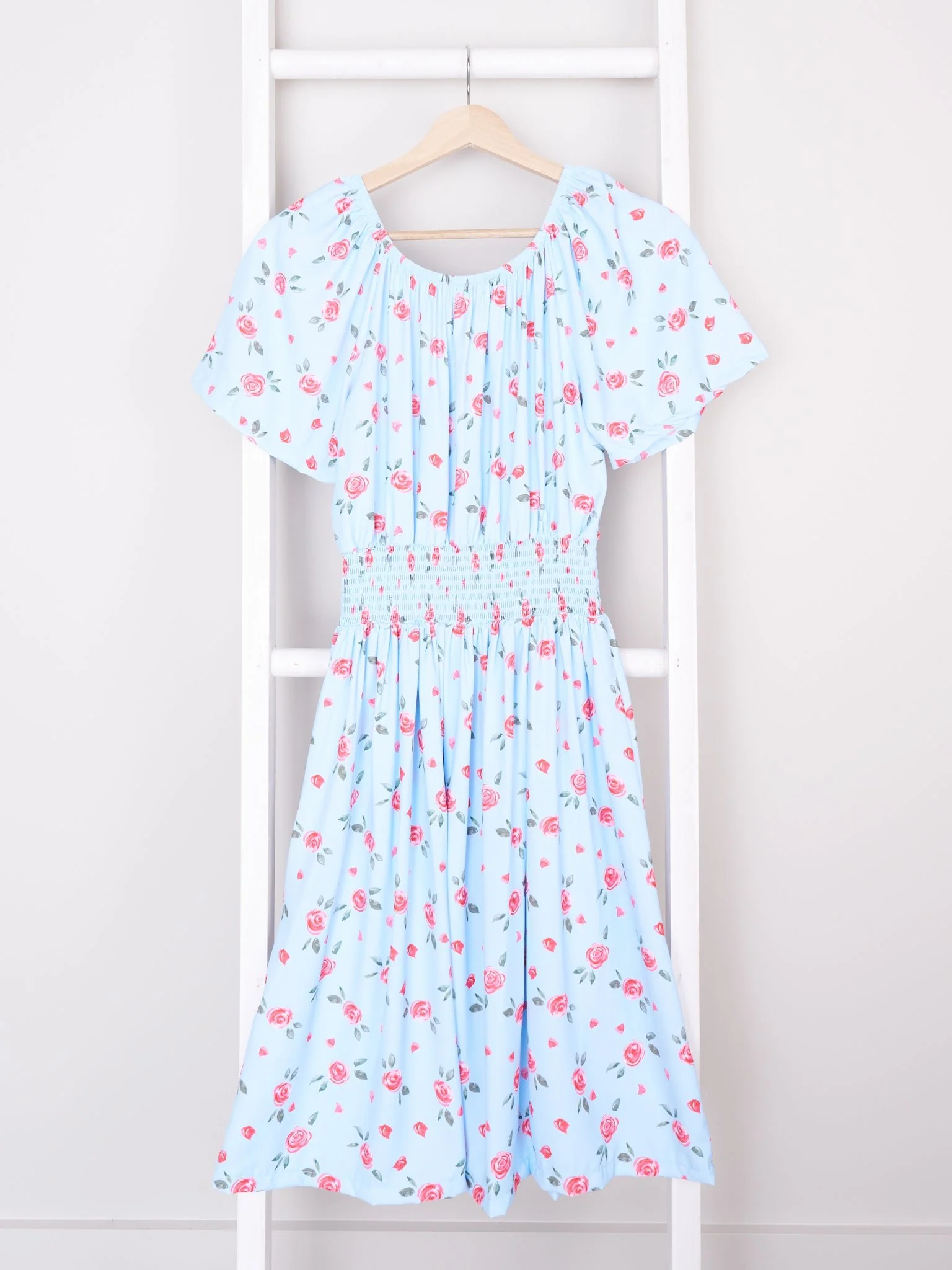 Mom & Me Smocked Rose Dress - Image 3
