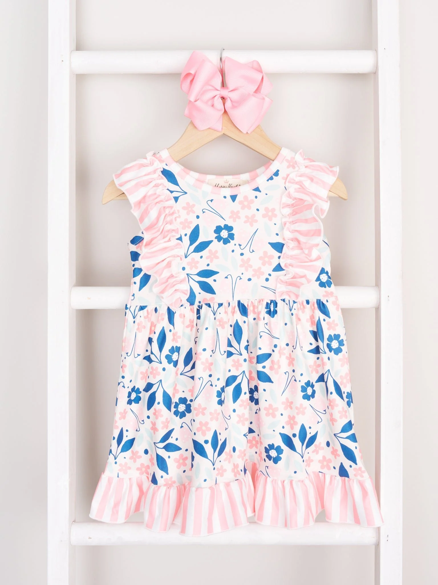 Mom & Me Summer Coral Floral Ruffle Dress - Image 2