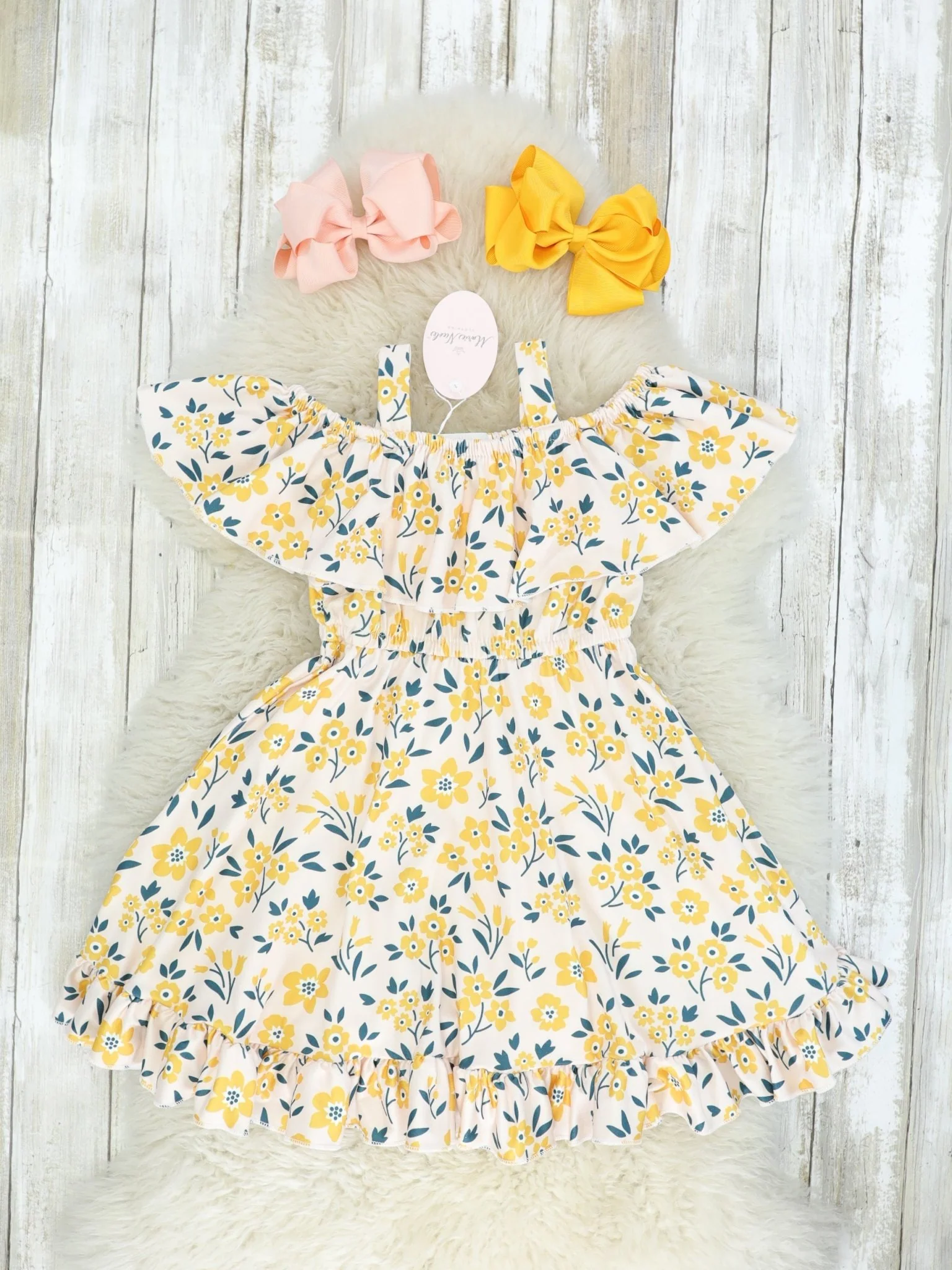 Mom & Me Yellow Floral Ruffle Dress - Image 2