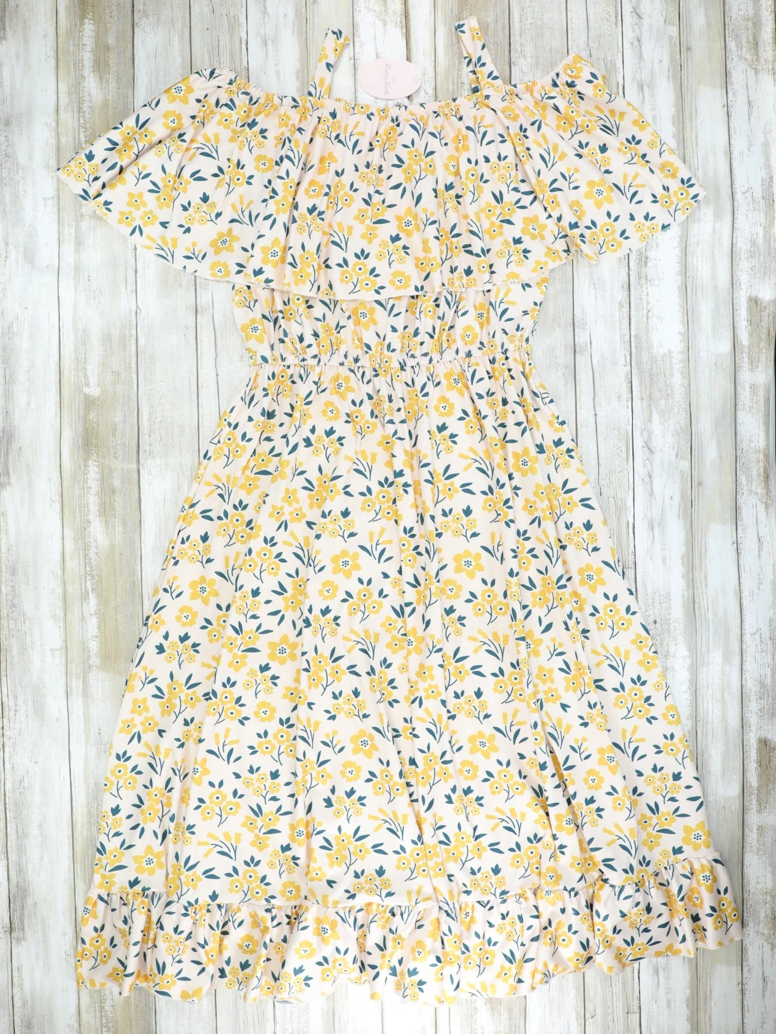 Mom & Me Yellow Floral Ruffle Dress - Image 3
