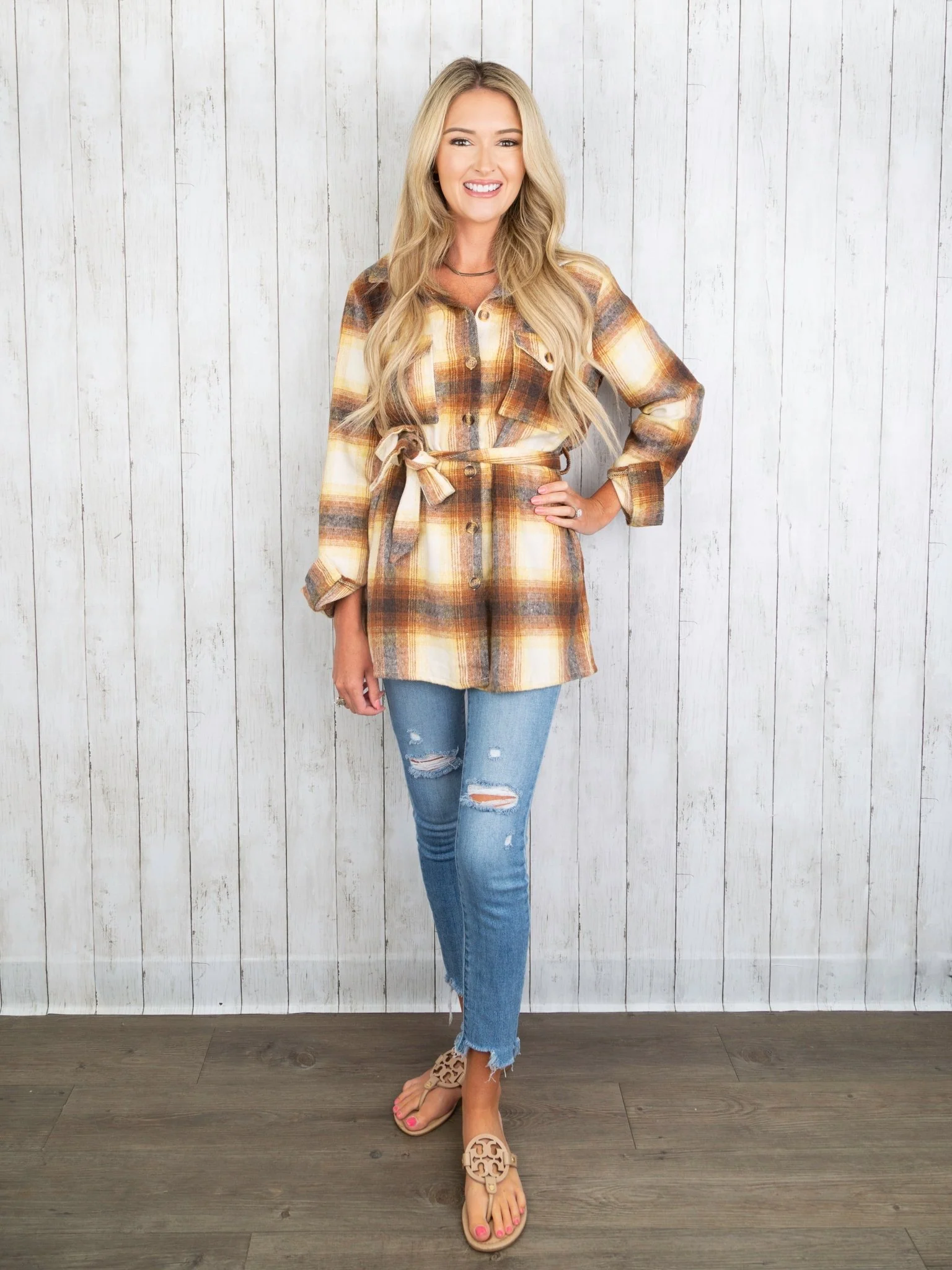 Mom & Me Yellow Plaid Shacket - Image 3