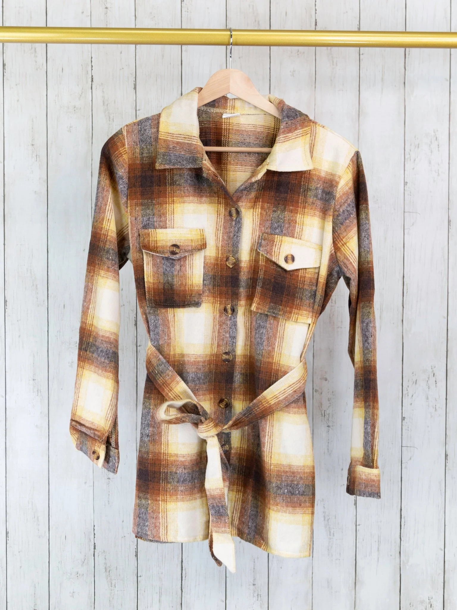 Mom & Me Yellow Plaid Shacket - Image 5