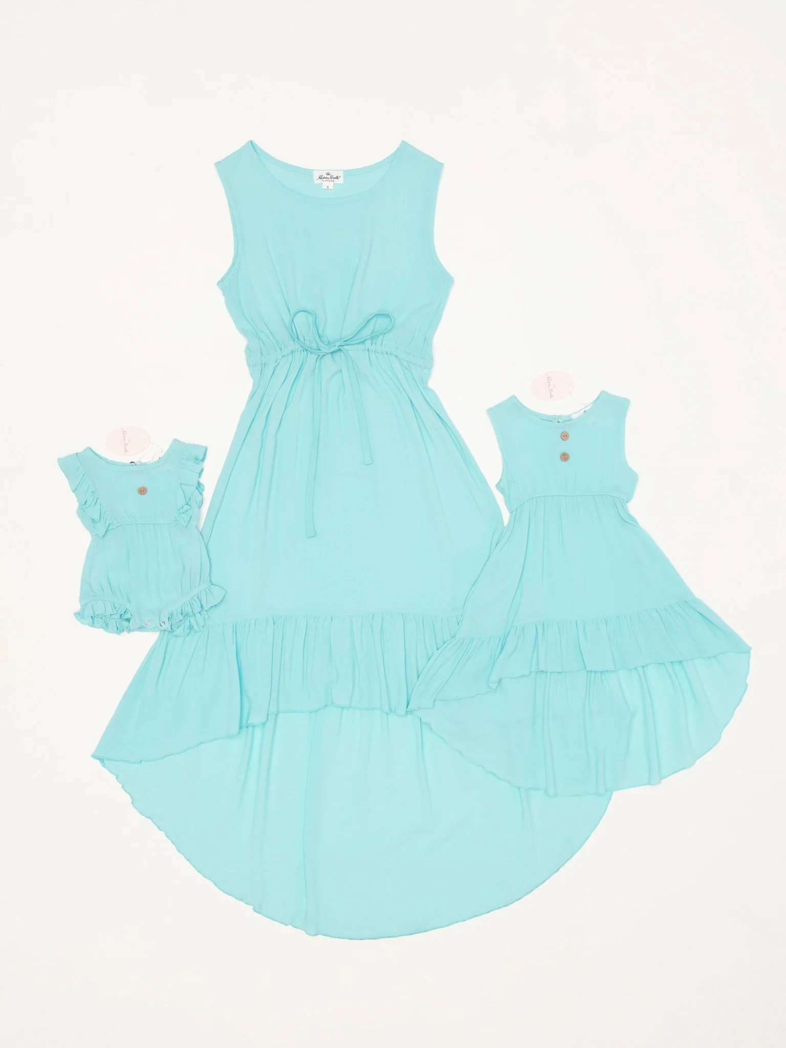 Mom & Me Aqua Maxi Dress & Romper - Beachwear - Image 5