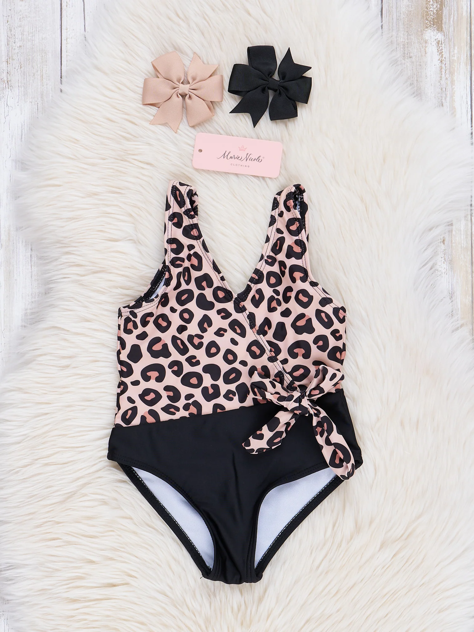 Mom & Me Asymmetrical Leopard Swimsuit - Image 2