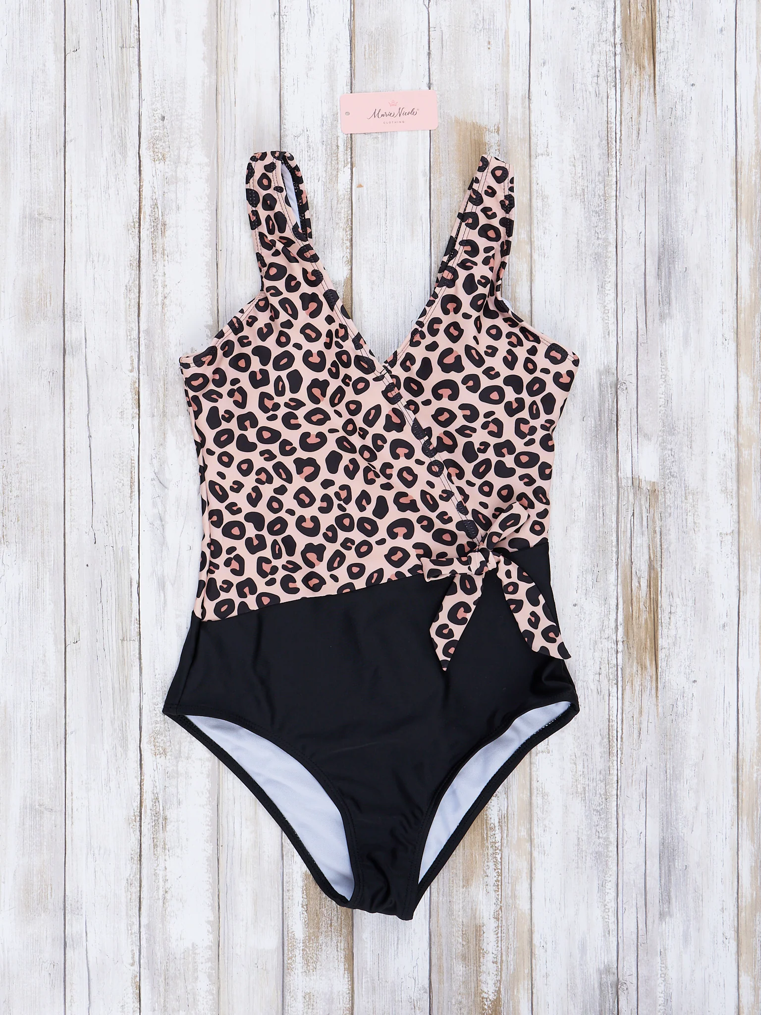 Mom & Me Asymmetrical Leopard Swimsuit - Image 3
