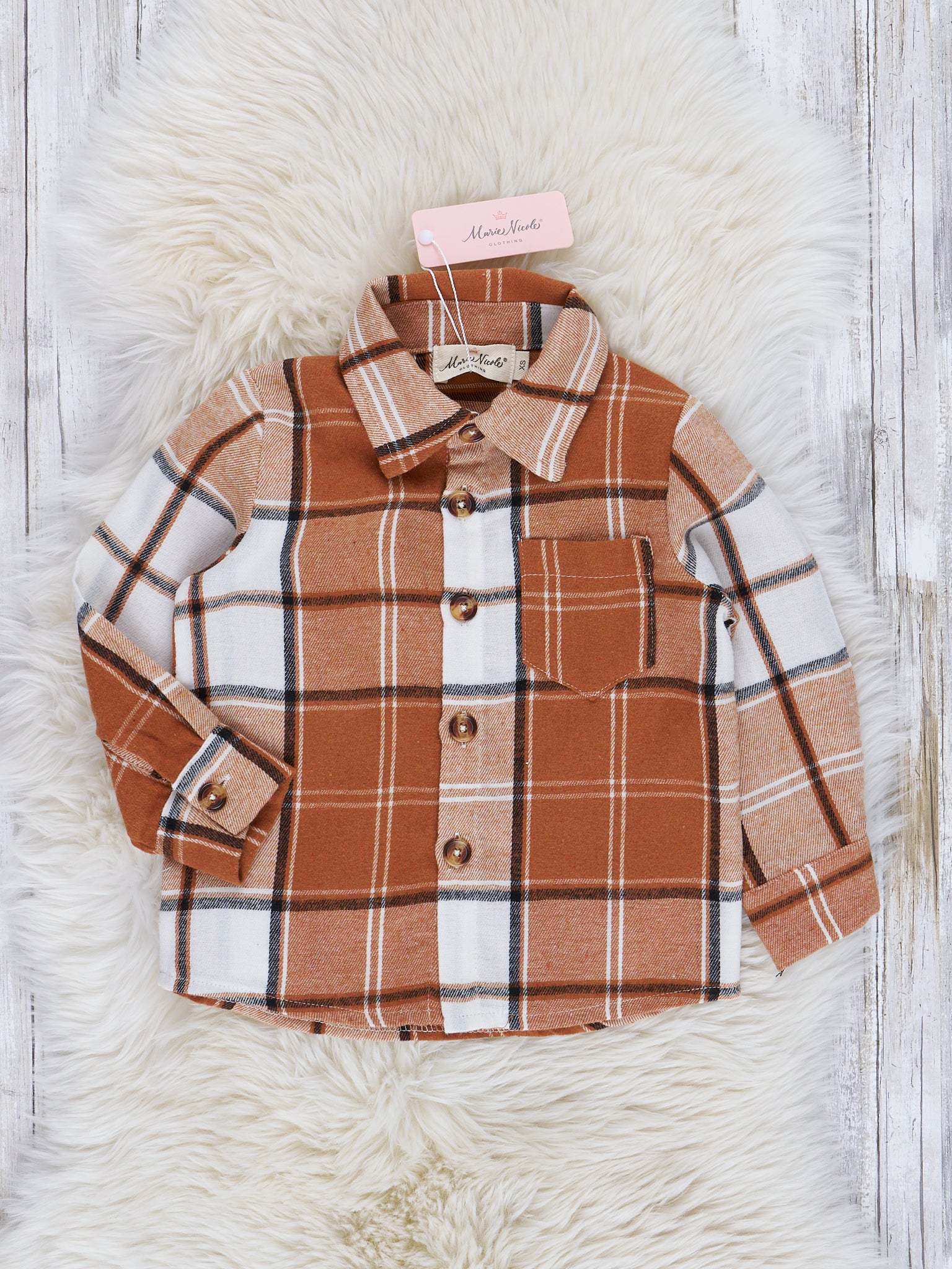 Mom & Me Autumnal Plaid Belted Tunic & Button Up Shirt - Image 8