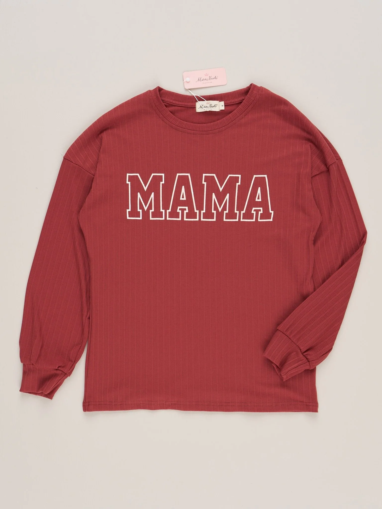 Mom & Me Berry "Mama/Mini" Ribbed Shirt - Image 3