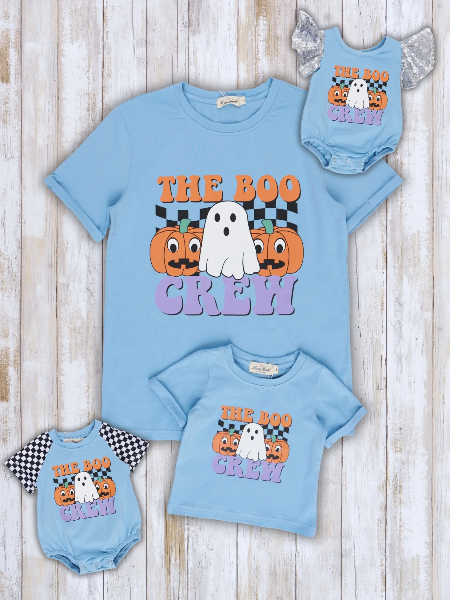 Mom & Me Blue "Boo Crew" Shirt & Romper