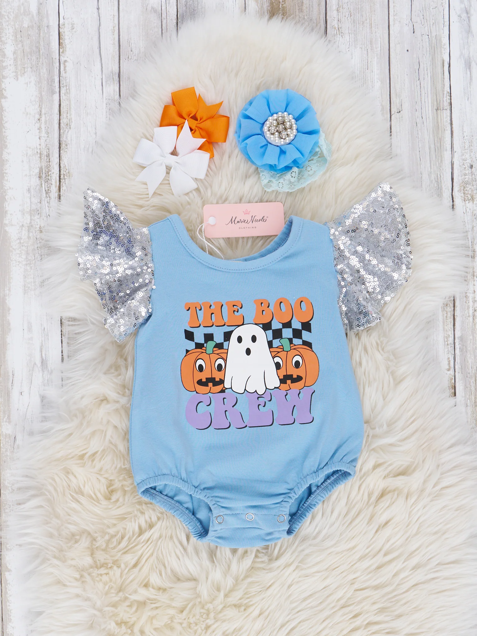 Mom & Me Blue "Boo Crew" Shirt & Romper - Image 3
