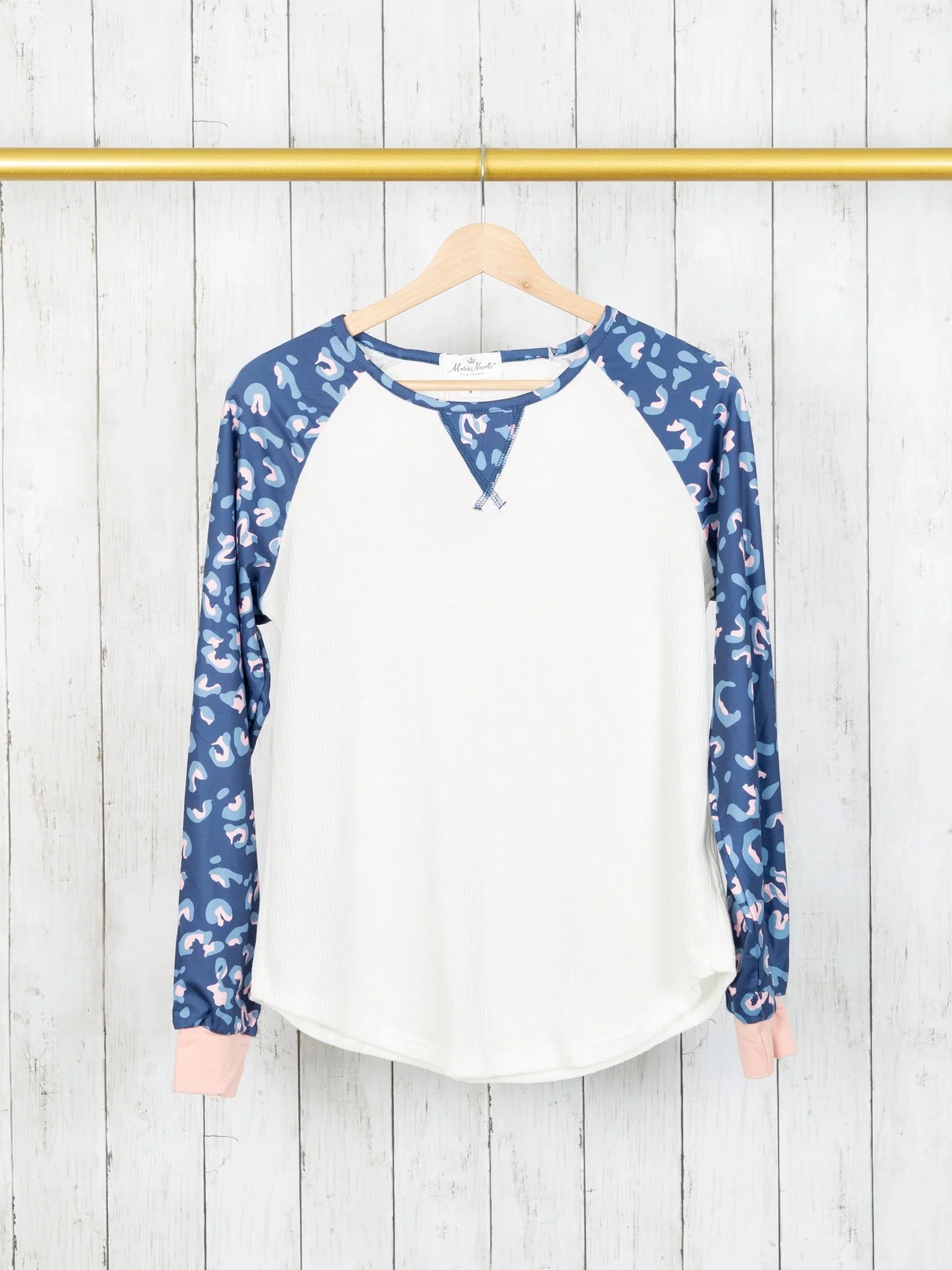 Mom & Me Blue Leopard Raglan Shirt - Image 3