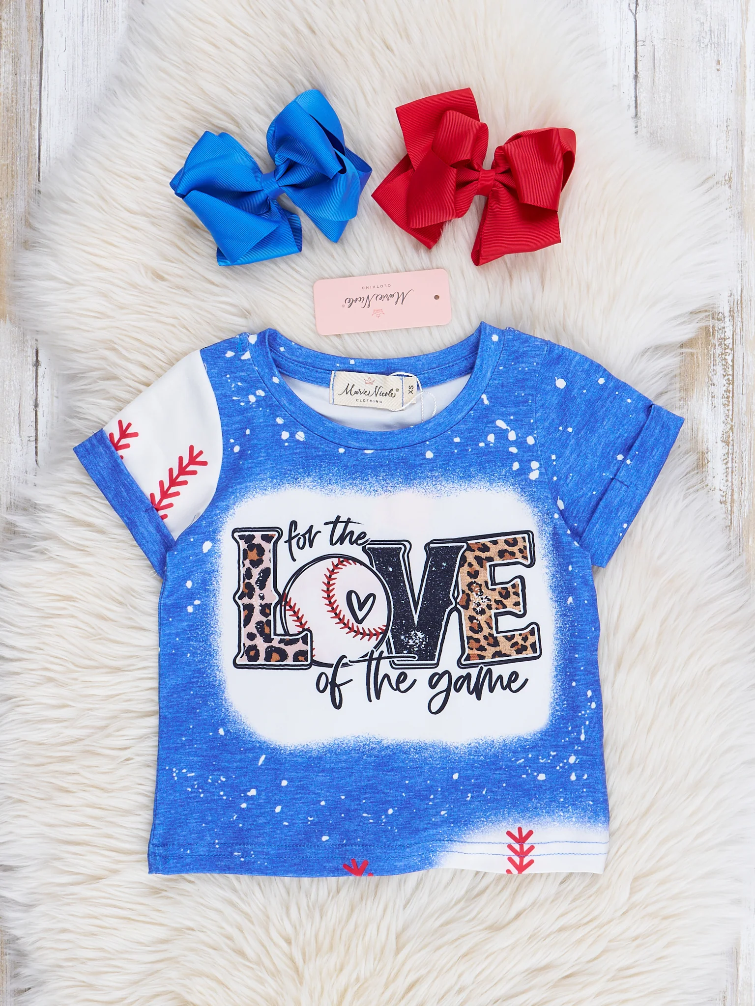 Mom & Me Blue Splatter Baseball Love Shirt - Image 2