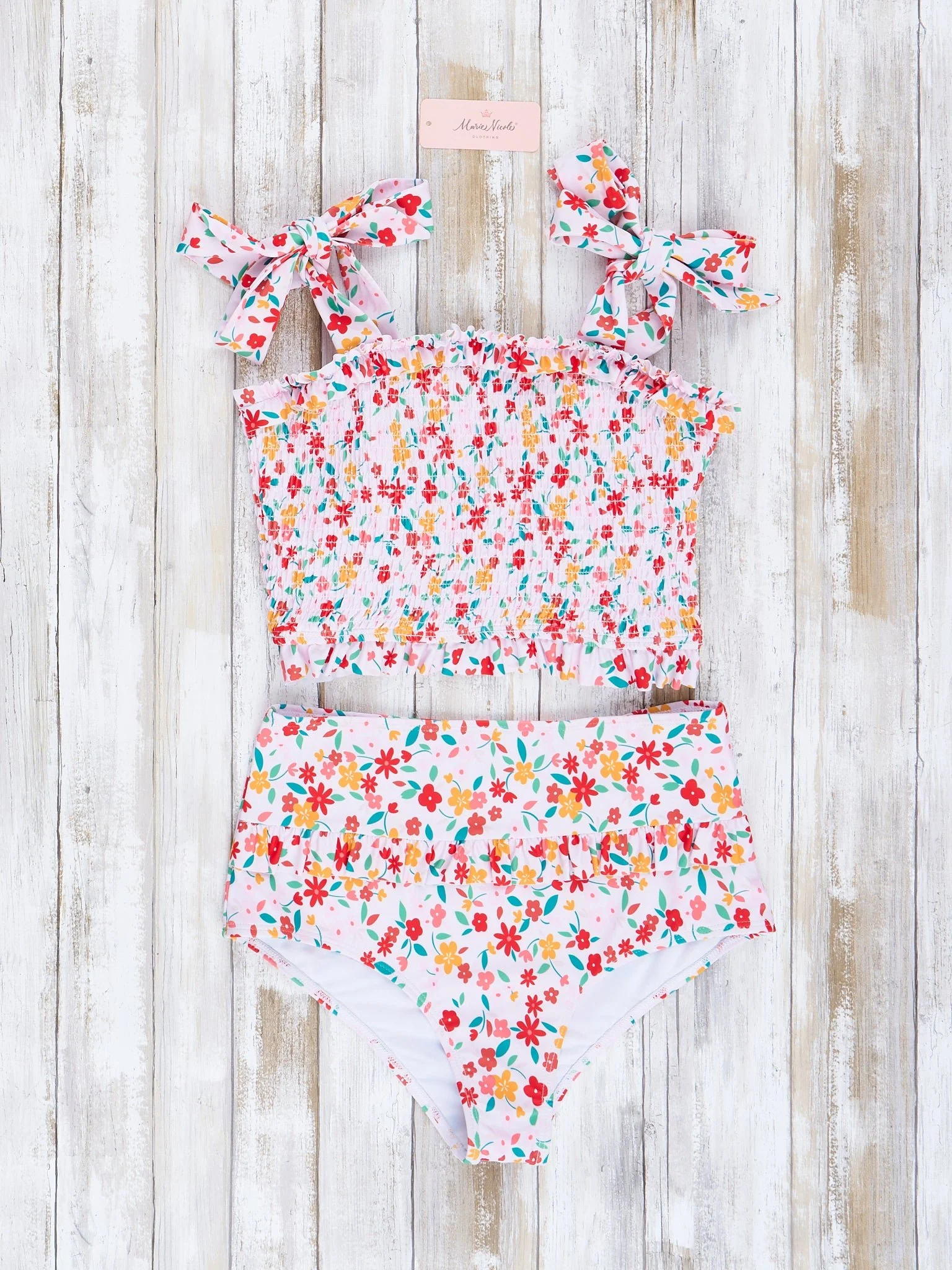 Mom & Me Blush Blooms Smocked Swimsuit - Image 3