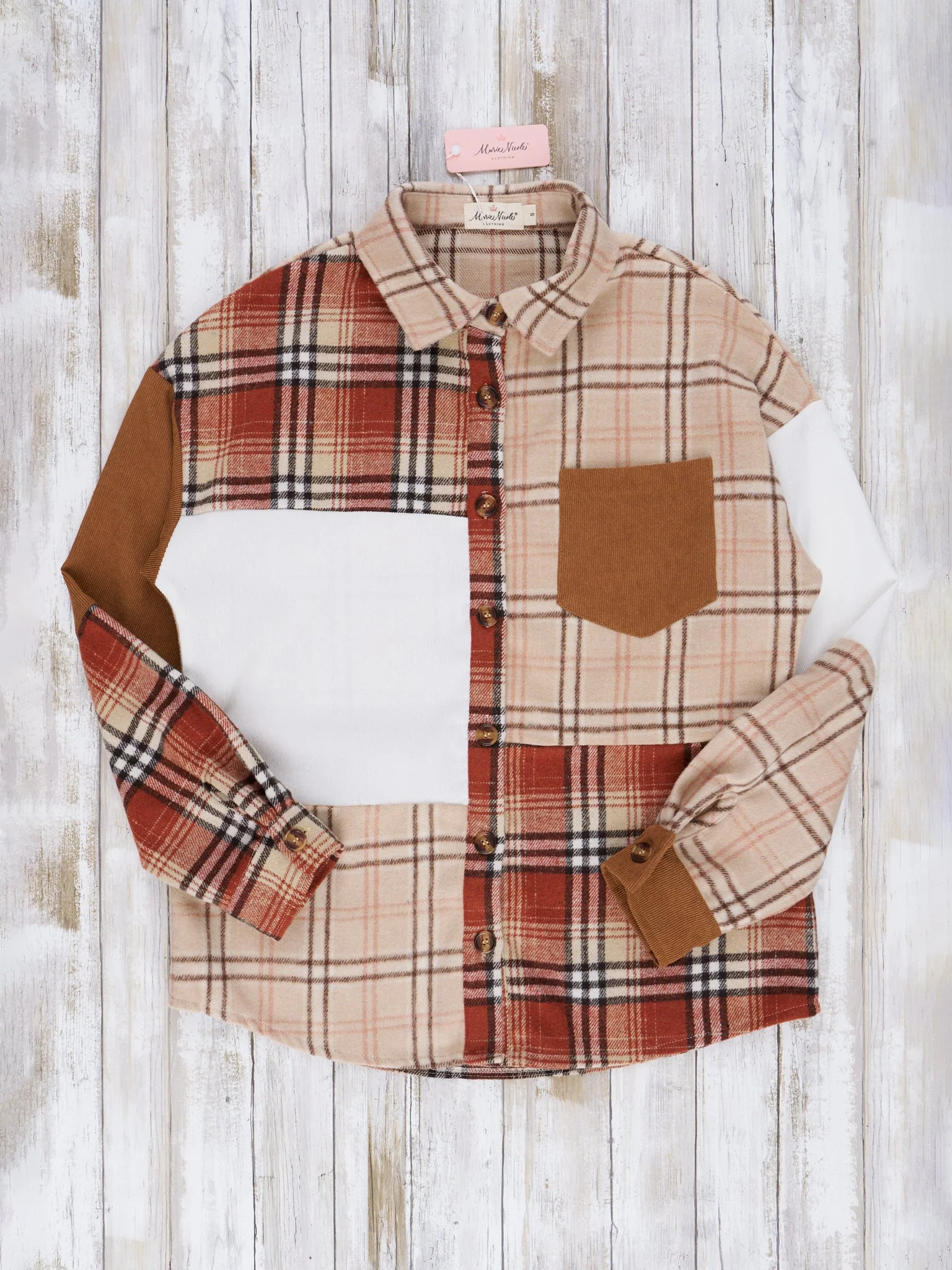 Mom & Me Brown & Beige Plaid Shacket - Image 5