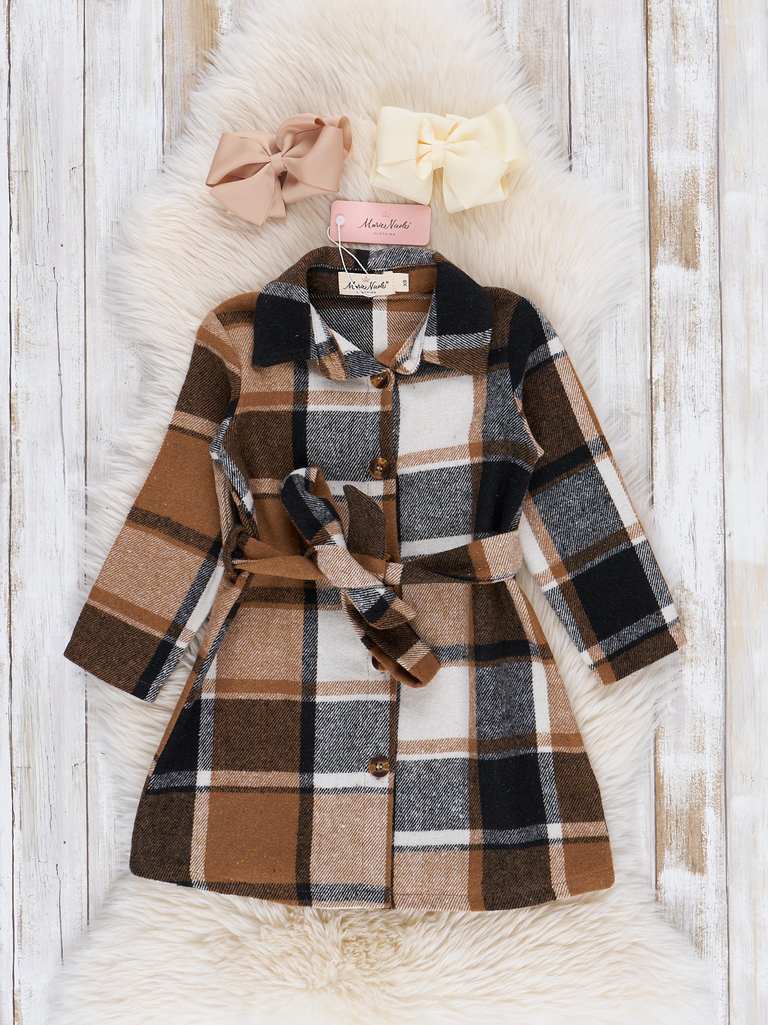 Mom & Me Brown & Black Plaid Flannel Dress - Image 4