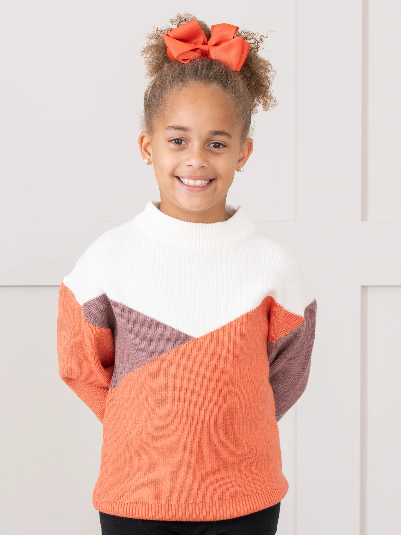 Mom & Me Cinnamon Geometric Mock Neck Sweater - Image 5