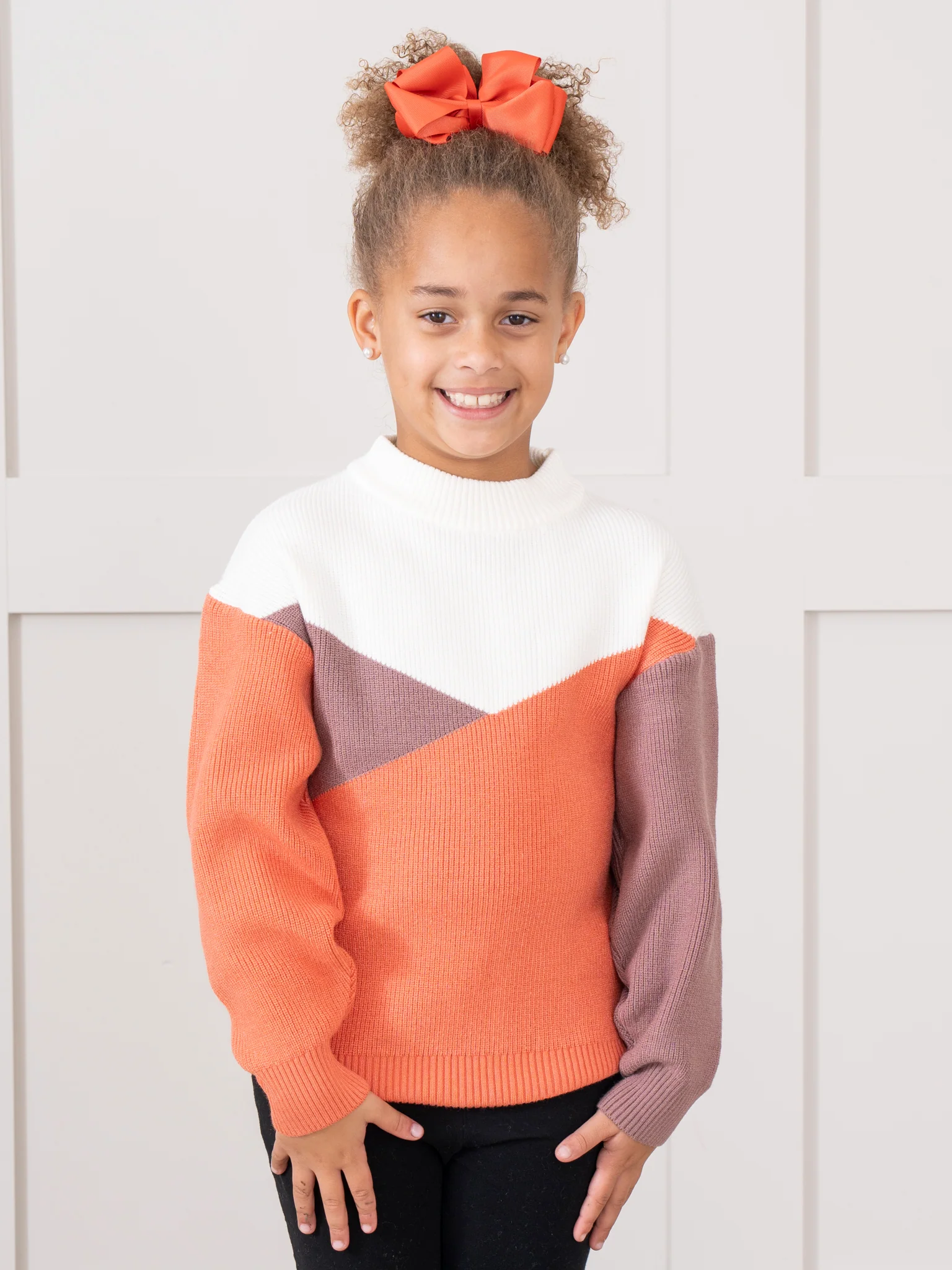 Mom & Me Cinnamon Geometric Mock Neck Sweater - Image 6