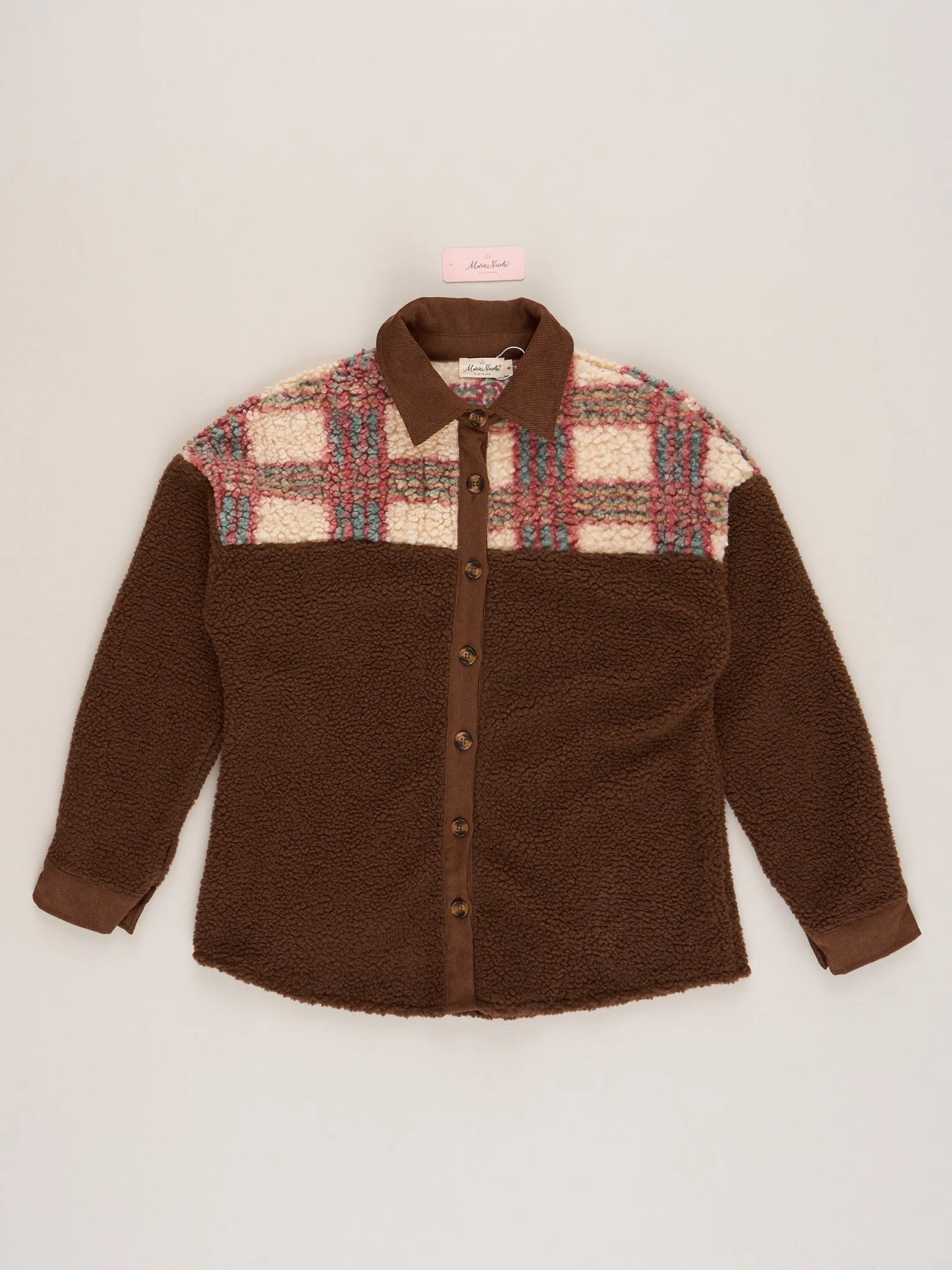 Mom & Me Brown & Plaid Teddy Shacket - Image 6
