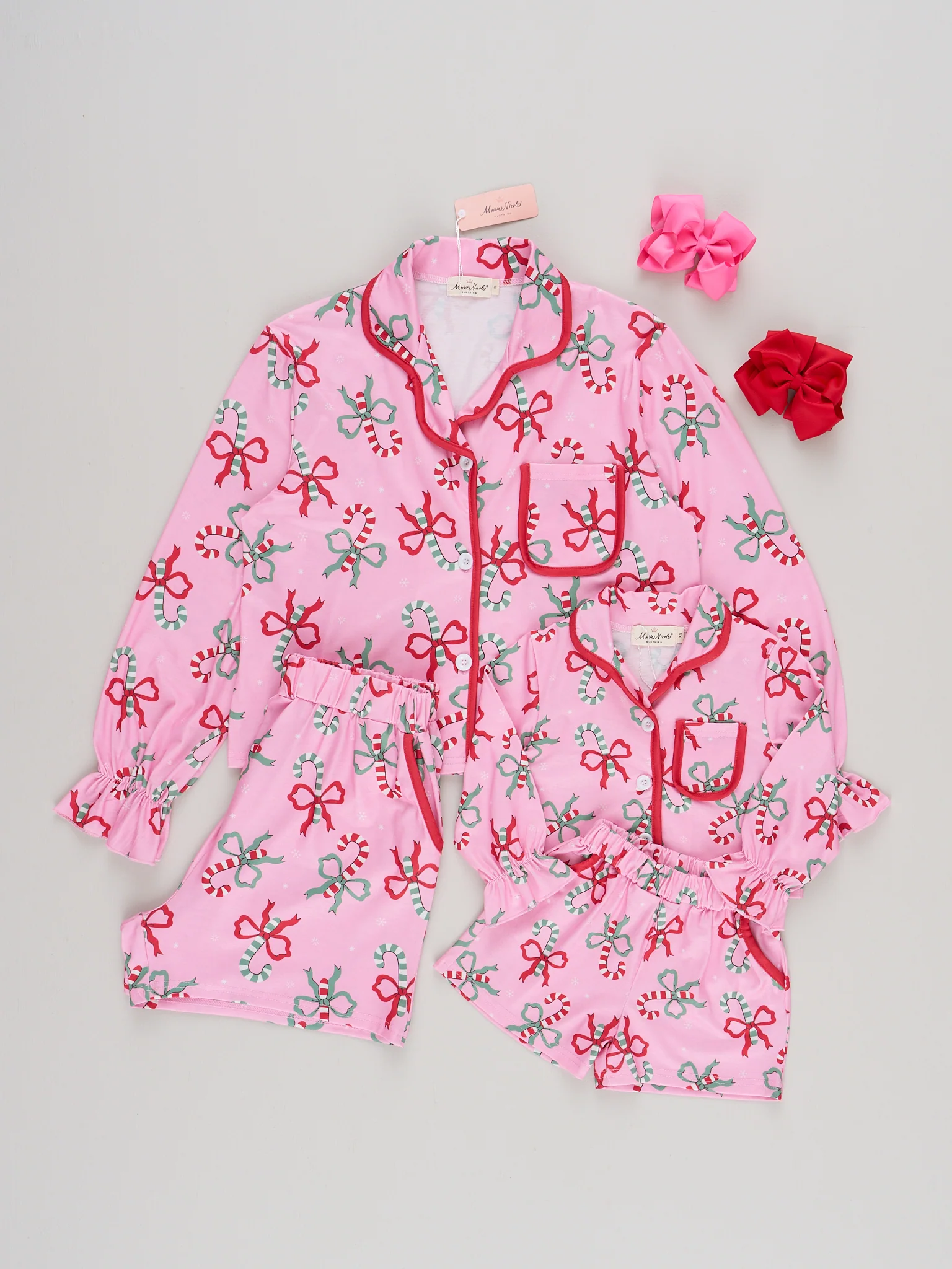 Mom & Me Candy Cane Cutie Cropped Pajamas
