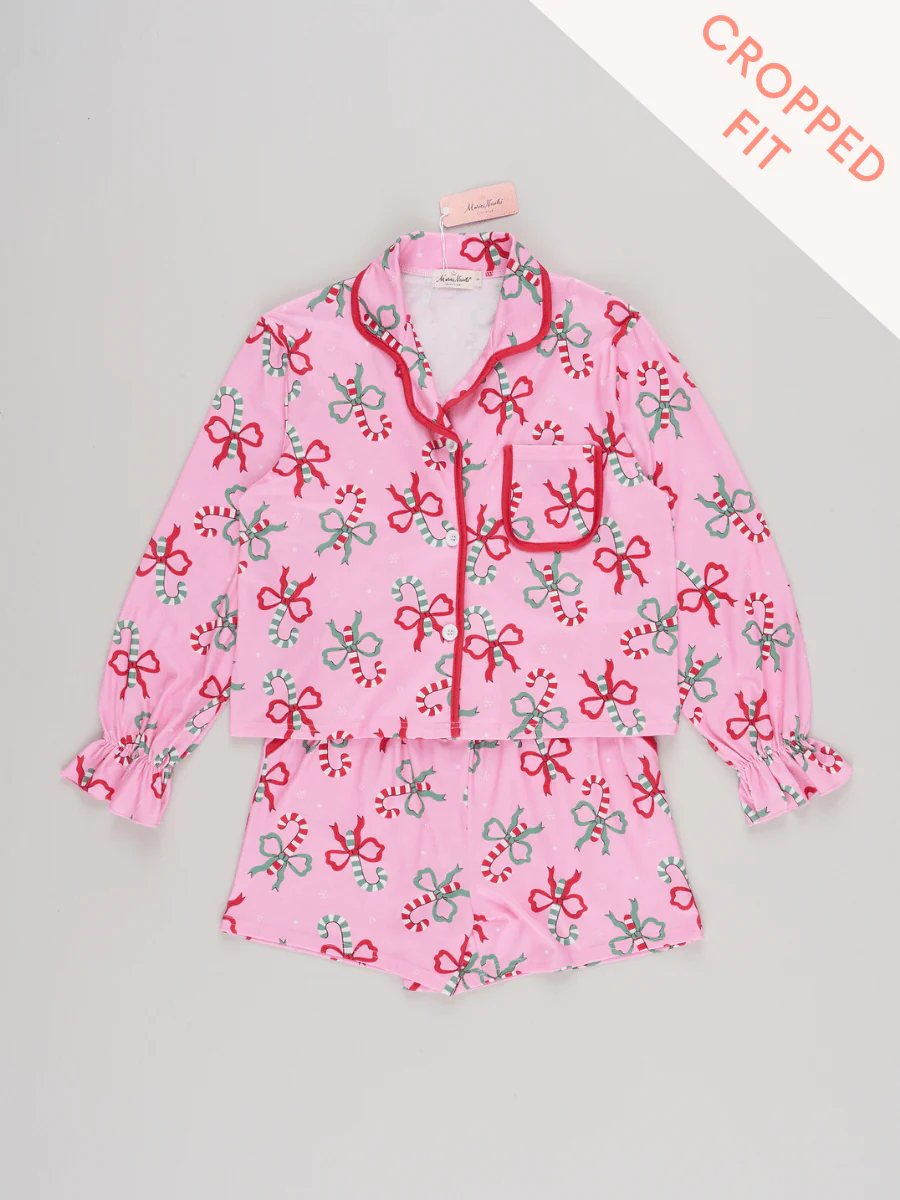 Mom & Me Candy Cane Cutie Cropped Pajamas - Image 3