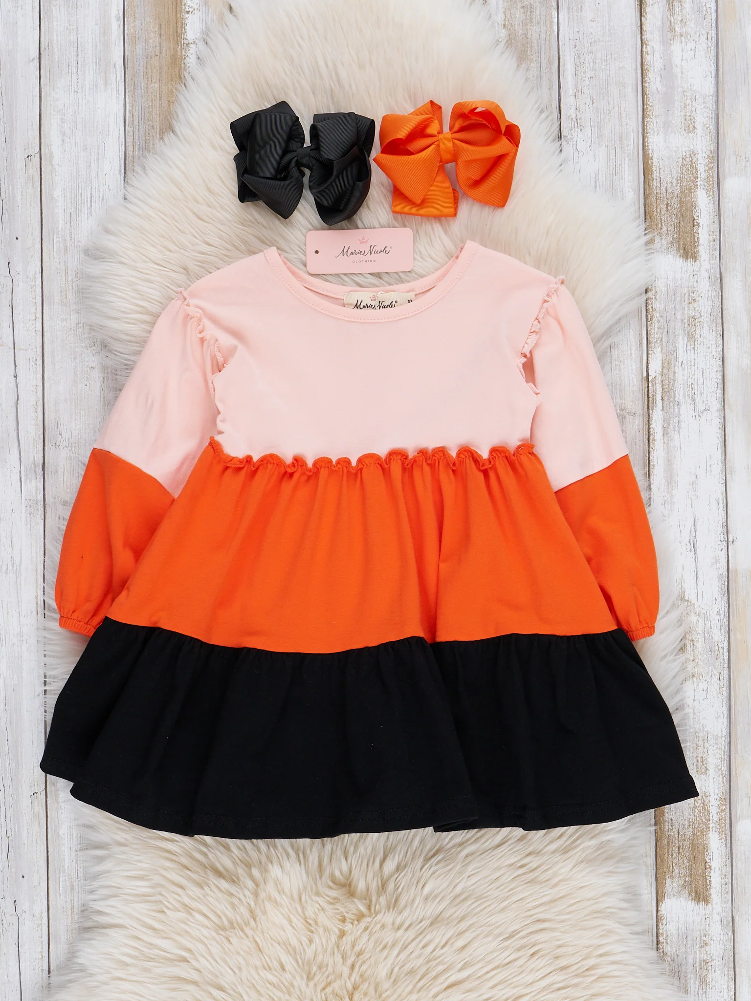 Mom & Me Candy Corn Dreams Ruffle Dress - Image 2