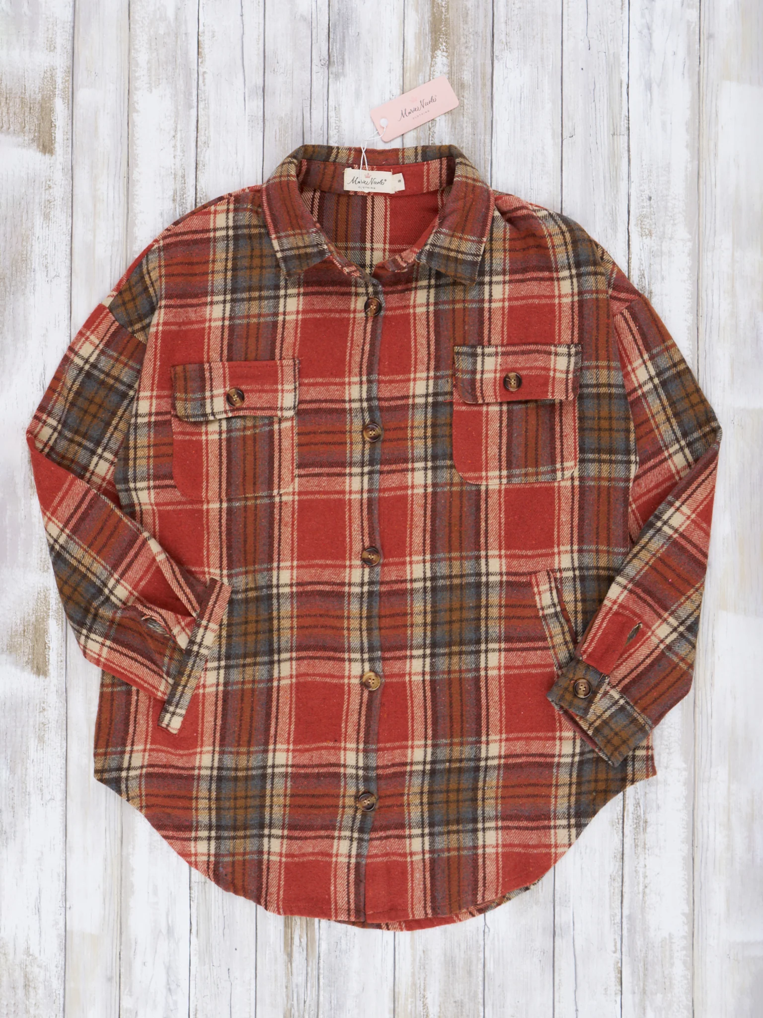 Mom & Me Cinnamon Spice Plaid Shacket - Image 5