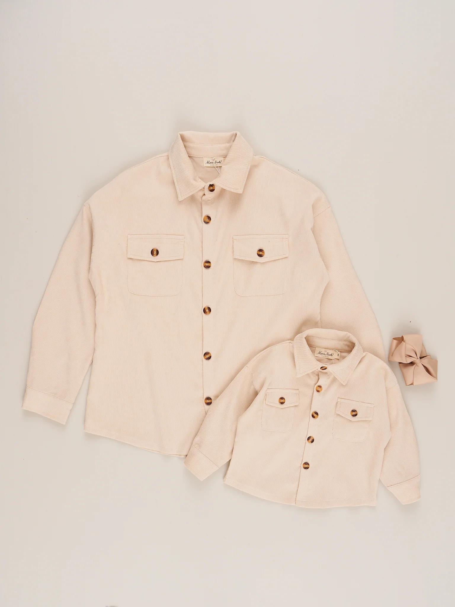 Mom & Me Corduroy Shacket - Cream
